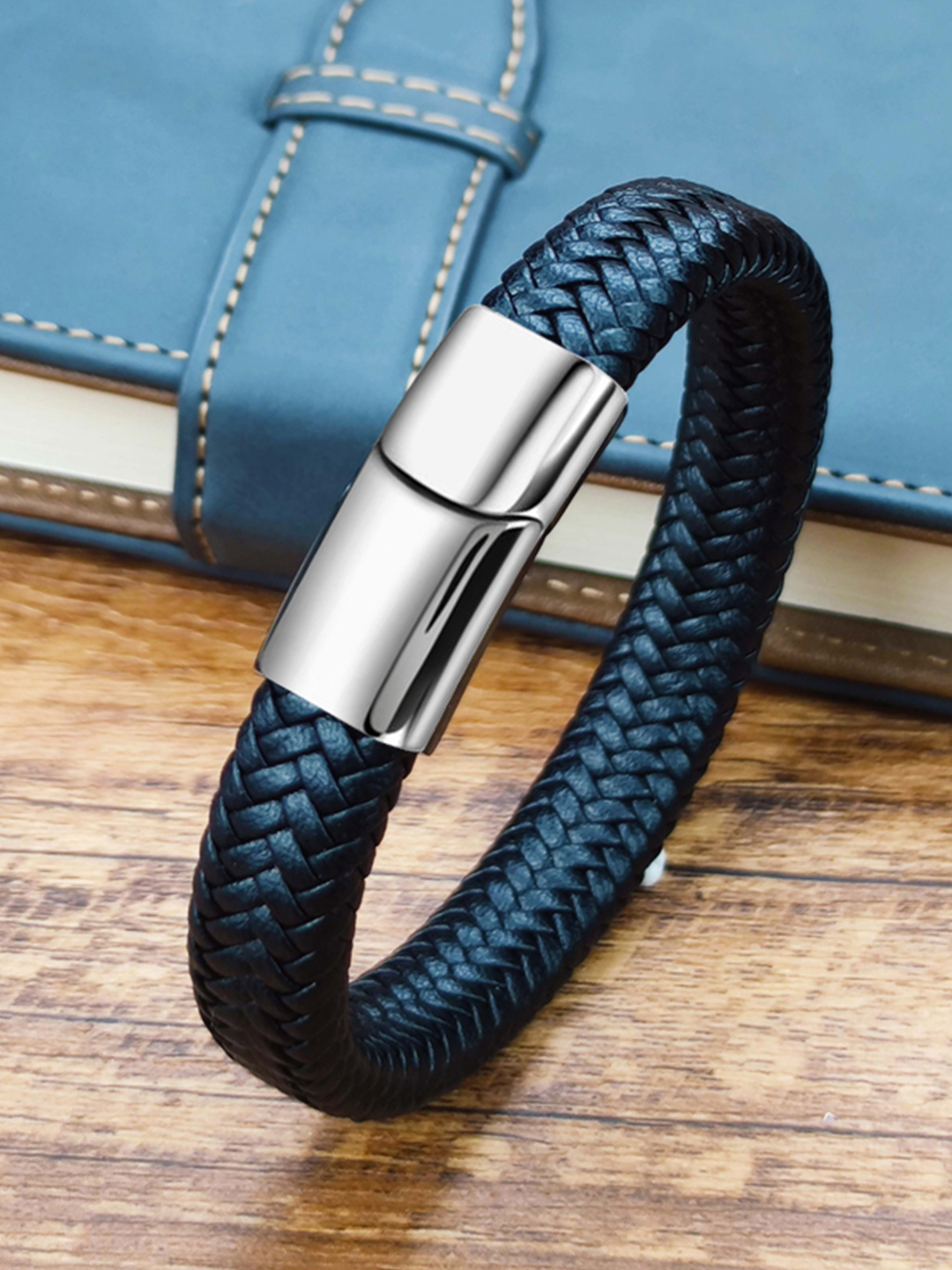 YouBella Bracelets for Men and Boys Black Leather Bracelet for Men | European Hot Retro Style Leather Band Bracelets for Men | Birthday Gift for Men and Boys Anniversary Gift for Husband