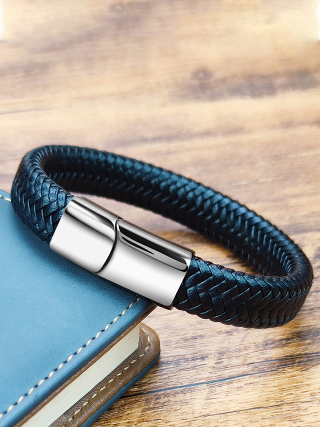 YouBella Bracelets for Men and Boys Black Leather Bracelet for Men | European Hot Retro Style Leather Band Bracelets for Men | Birthday Gift for Men and Boys Anniversary Gift for Husband