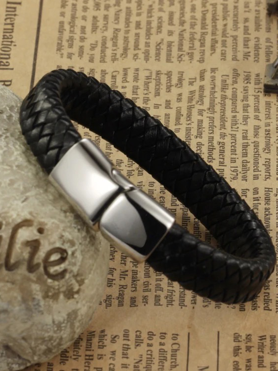 YouBella Bracelets for Men and Boys Black Leather Bracelet for Men | European Hot Retro Style Leather Band Bracelets for Men | Birthday Gift for Men and Boys Anniversary Gift for Husband