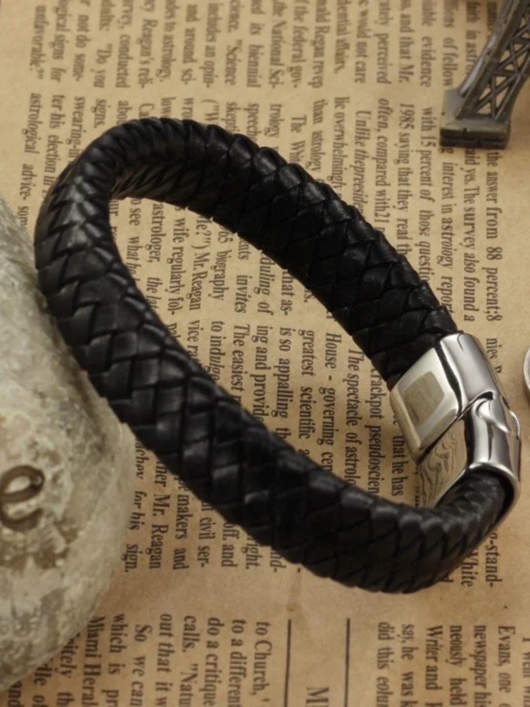 YouBella Bracelets for Men and Boys Black Leather Bracelet for Men | European Hot Retro Style Leather Band Bracelets for Men | Birthday Gift for Men and Boys Anniversary Gift for Husband