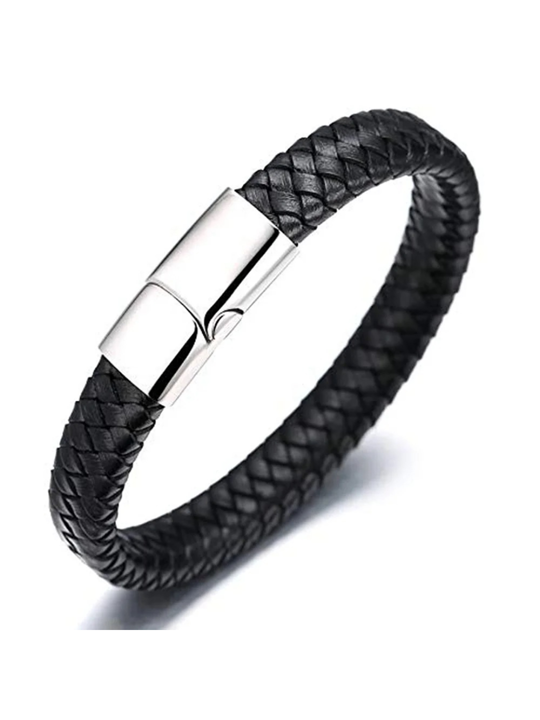 YouBella Bracelets for Men and Boys Black Leather Bracelet for Men | European Hot Retro Style Leather Band Bracelets for Men | Birthday Gift for Men and Boys Anniversary Gift for Husband