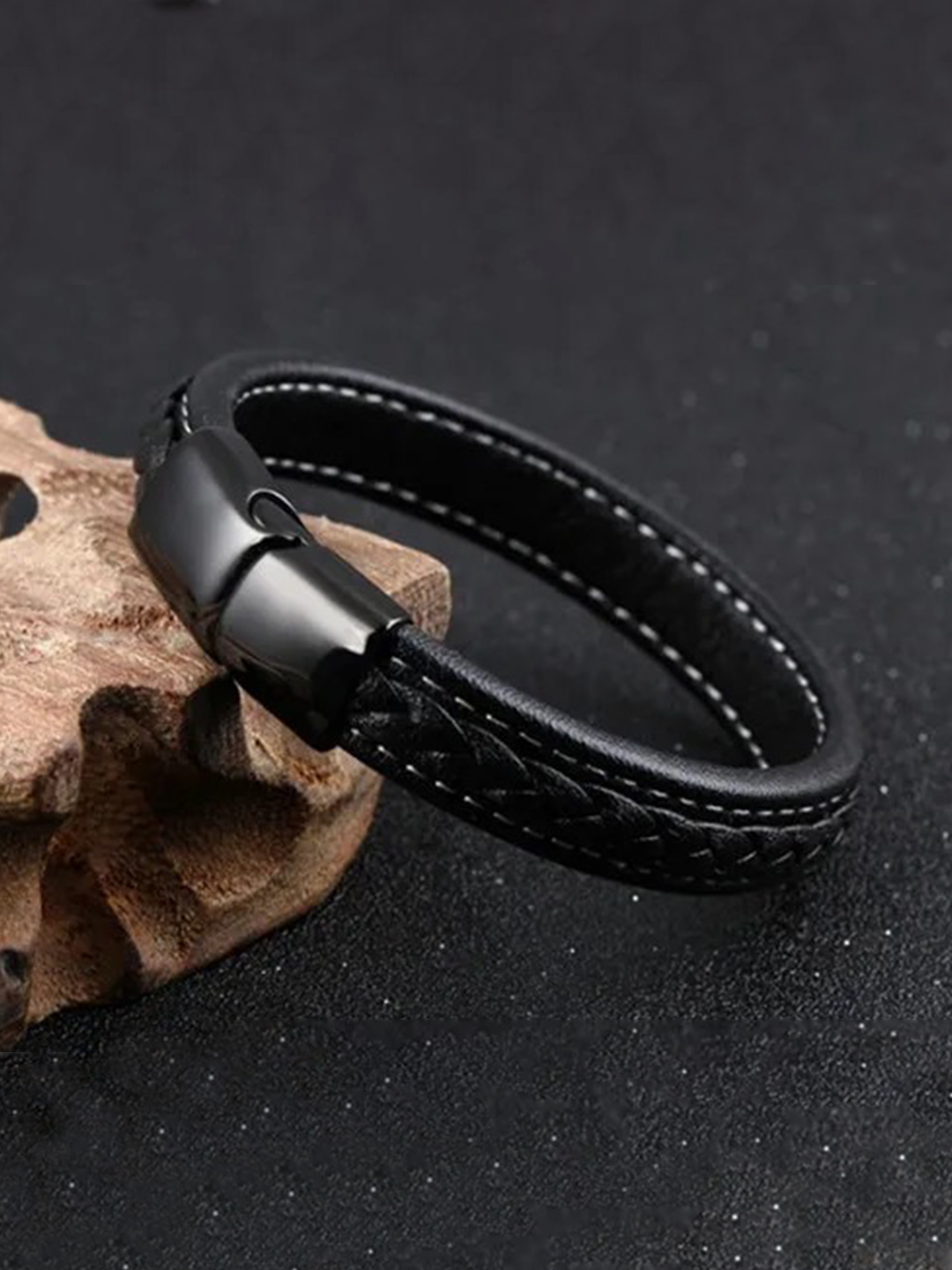 YouBella Bracelets for Men and Boys Black Leather Bracelet for Men | European Hot Retro Style Leather Band Bracelets for Men | Birthday Gift for Men and Boys Anniversary Gift for Husband