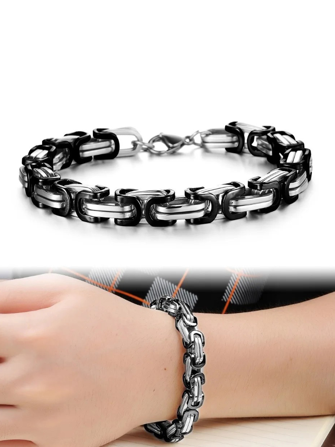 YouBella Bracelets for Men and Boys Black Leather Bracelet for Men | European Hot Retro Style Leather Band Bracelets for Men | Birthday Gift for Men and Boys Anniversary Gift for Husband