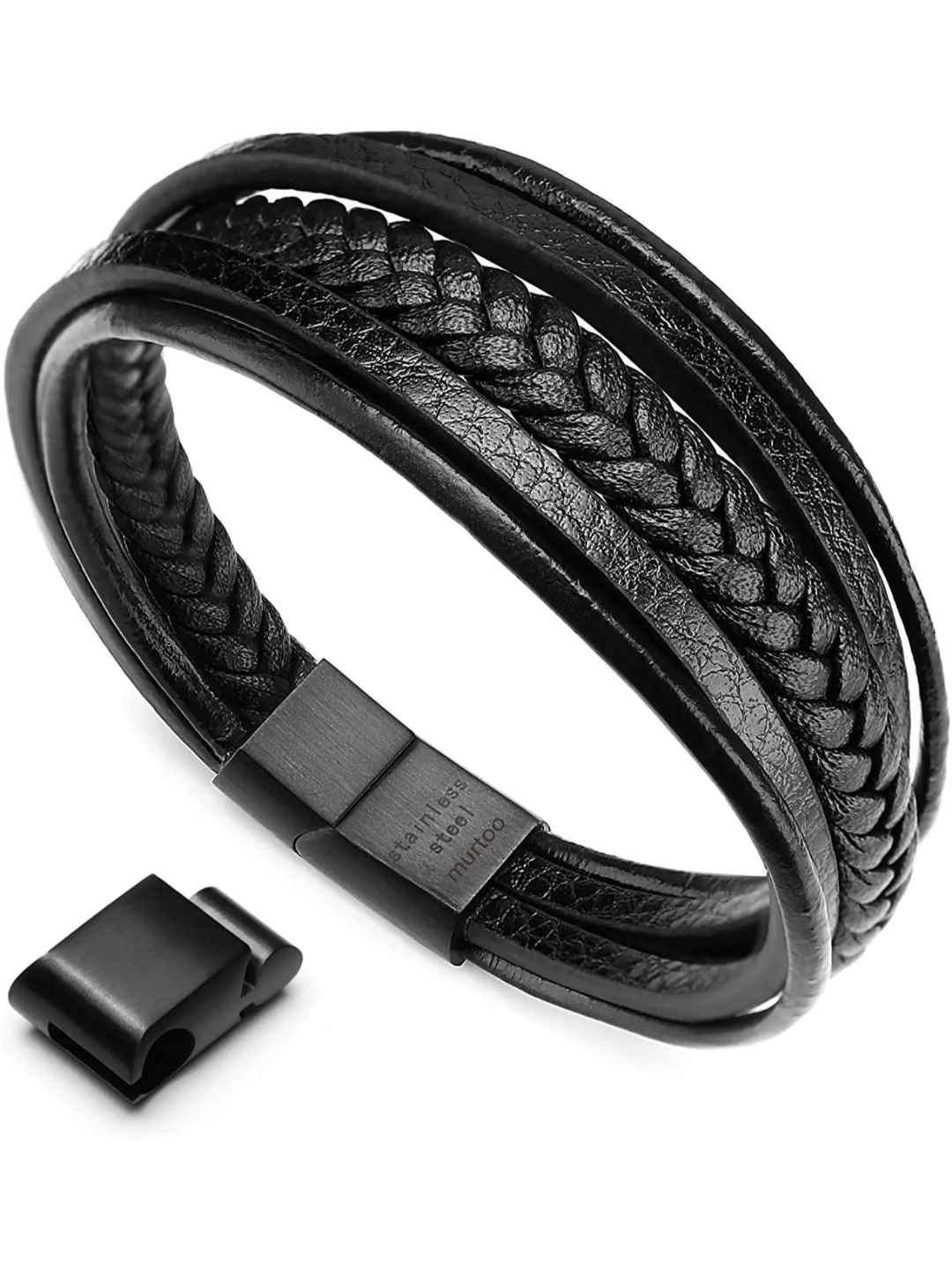YouBella Bracelets for Men and Boys Black Leather Bracelet for Men | European Hot Retro Style Leather Band Bracelets for Men | Birthday Gift for Men and Boys Anniversary Gift for Husband
