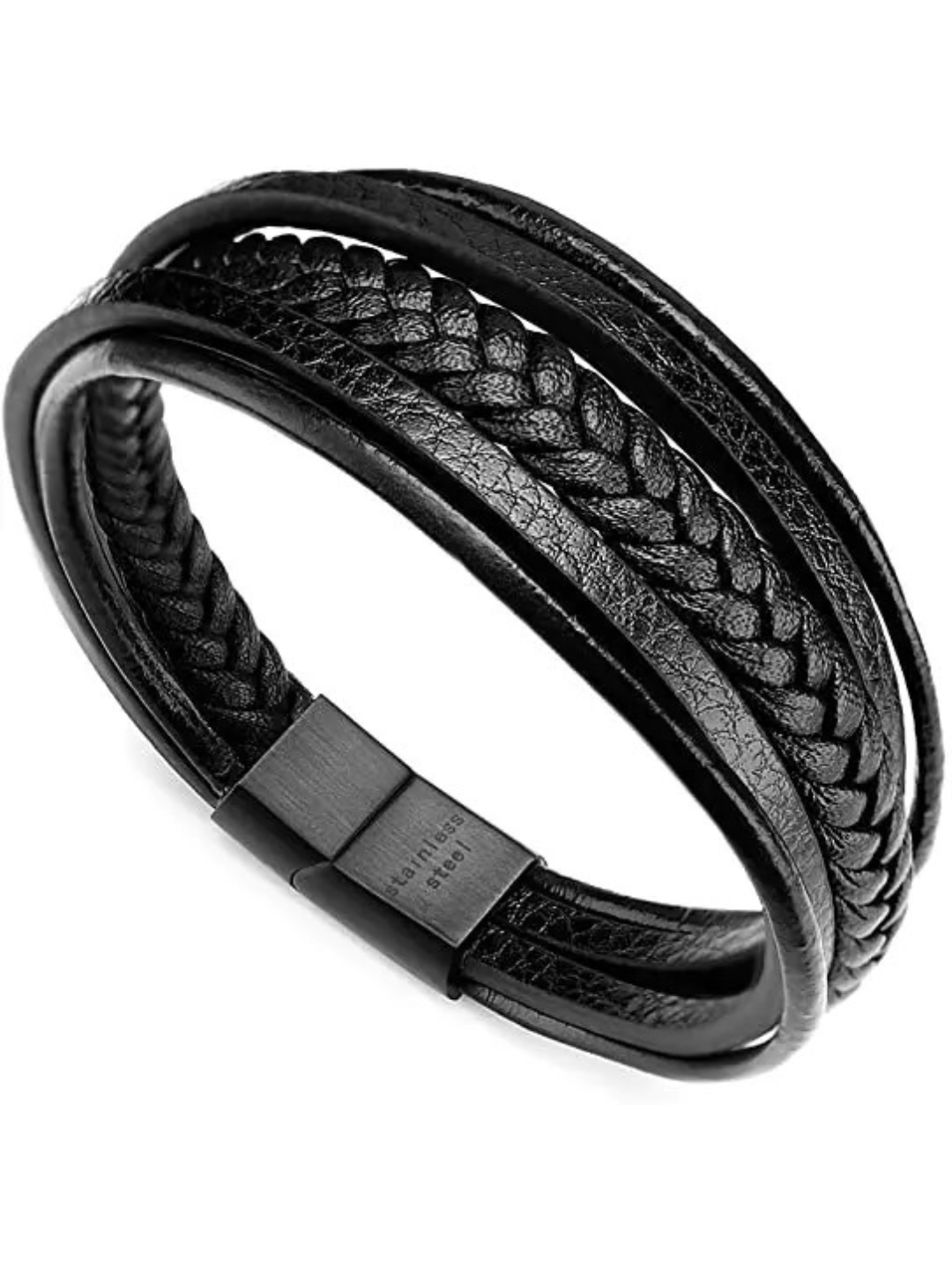 YouBella Bracelets for Men and Boys Black Leather Bracelet for Men | European Hot Retro Style Leather Band Bracelets for Men | Birthday Gift for Men and Boys Anniversary Gift for Husband
