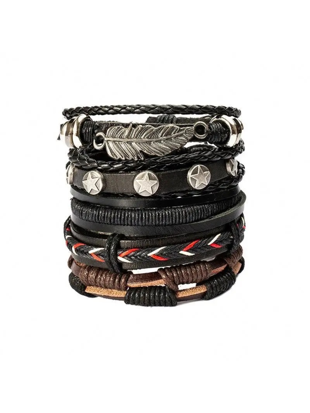 YouBella Bracelets for Men and Boys Black Leather Bracelet for Men | European Hot Retro Style Leather Band Bracelets for Men | Birthday Gift for Men and Boys Anniversary Gift for Husband