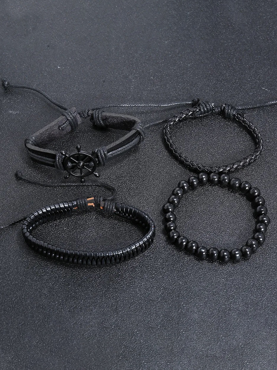 YouBella Bracelets for Men and Boys Black Leather Bracelet for Men | European Hot Retro Style Leather Band Bracelets for Men | Birthday Gift for Men and Boys Anniversary Gift for Husband