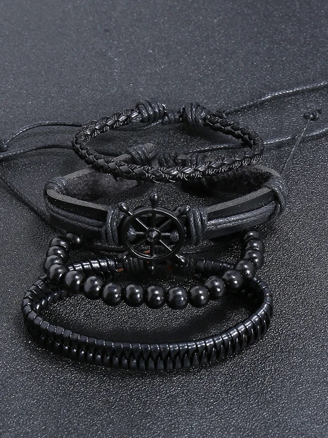 YouBella Bracelets for Men and Boys Black Leather Bracelet for Men | European Hot Retro Style Leather Band Bracelets for Men | Birthday Gift for Men and Boys Anniversary Gift for Husband