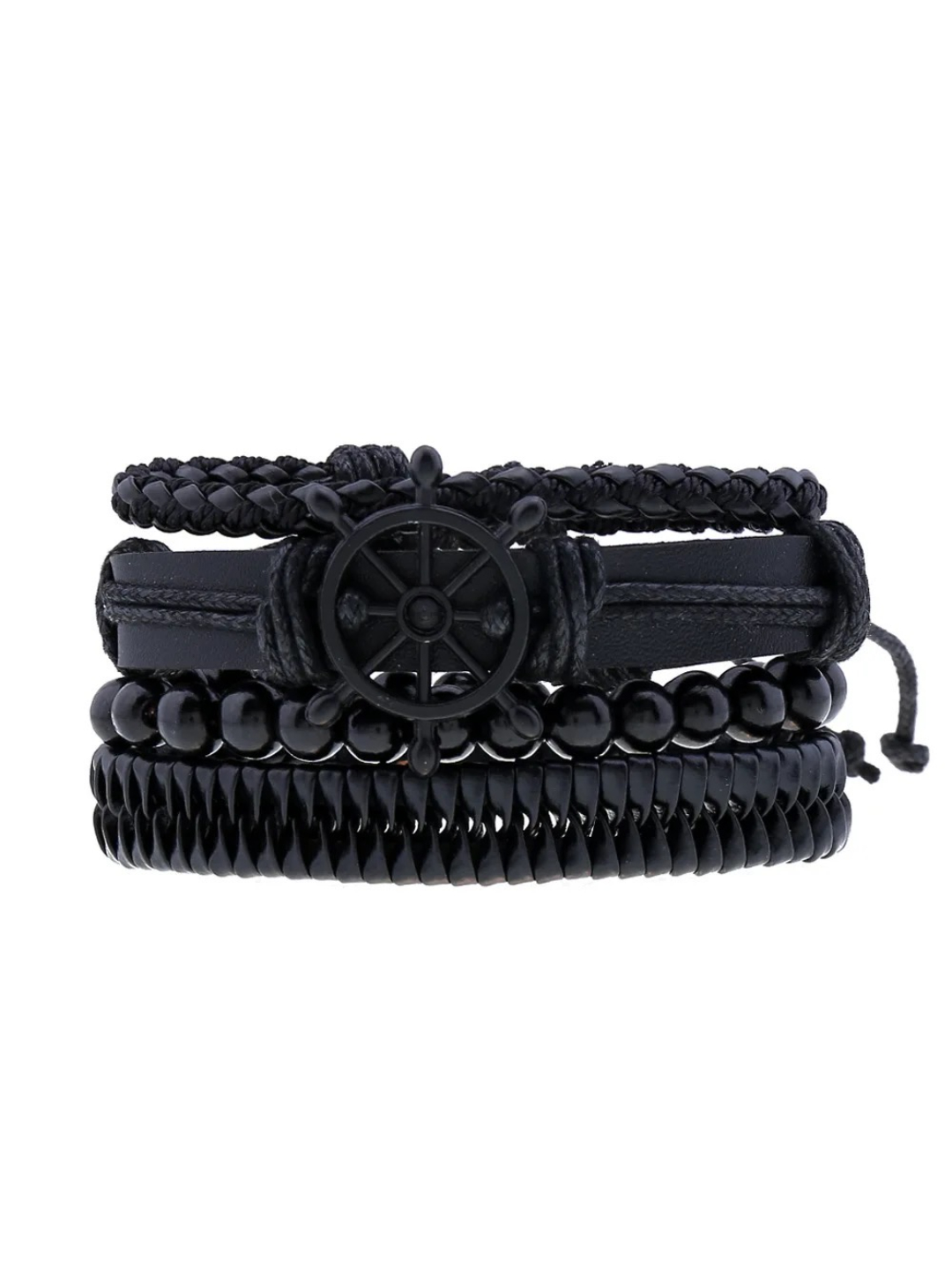 YouBella Bracelets for Men and Boys Black Leather Bracelet for Men | European Hot Retro Style Leather Band Bracelets for Men | Birthday Gift for Men and Boys Anniversary Gift for Husband