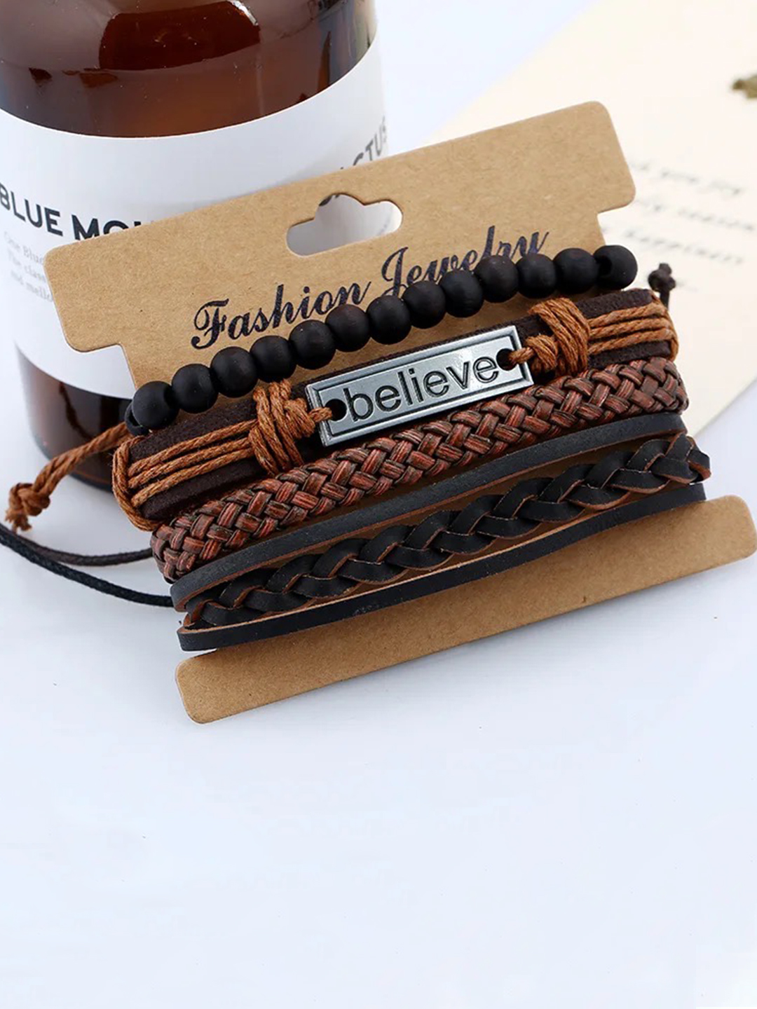 YouBella Bracelets for Men and Boys Black Leather Bracelet for Men | European Hot Retro Style Leather Band Bracelets for Men | Birthday Gift for Men and Boys Anniversary Gift for Husband