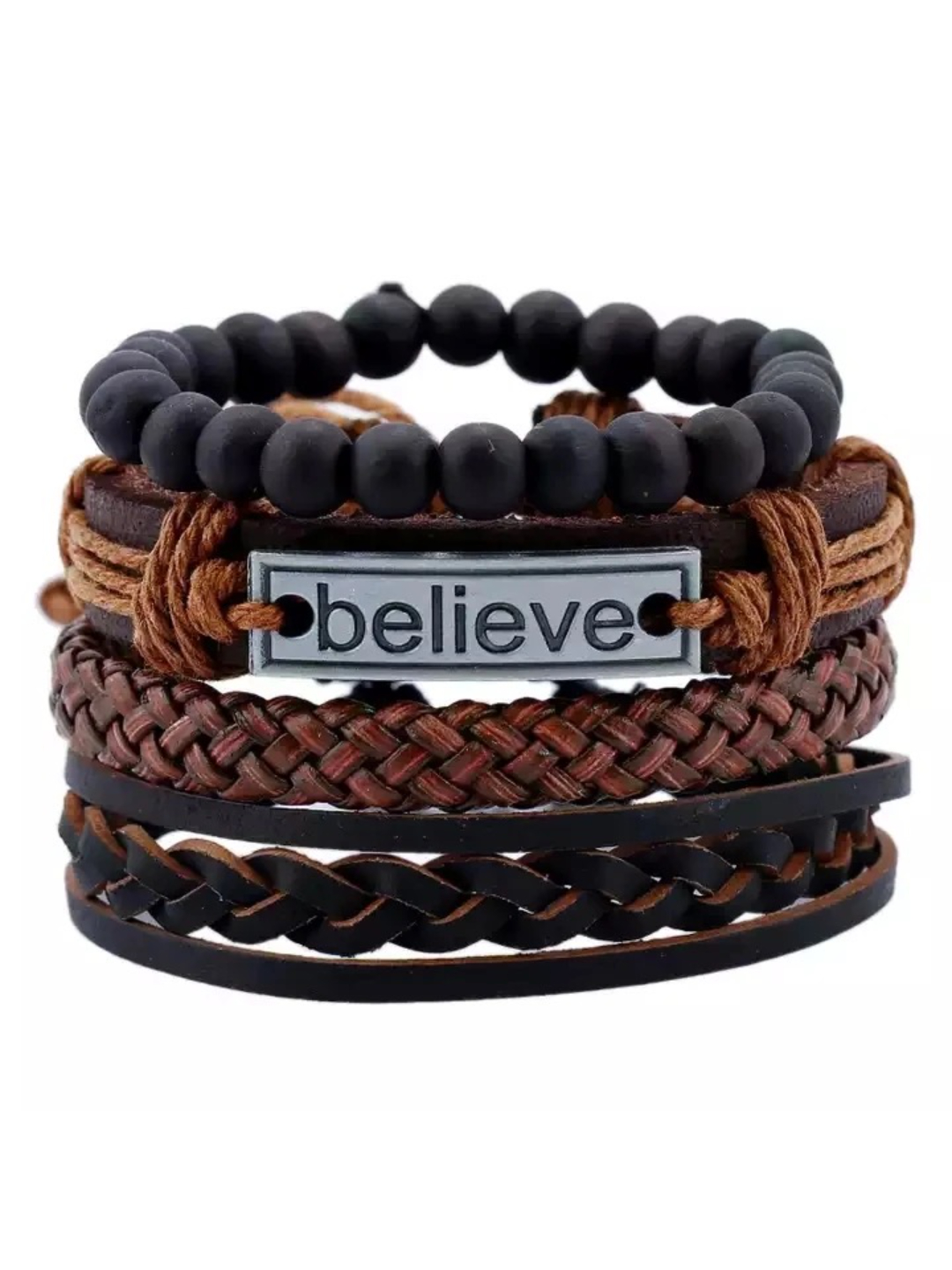 YouBella Bracelets for Men and Boys Black Leather Bracelet for Men | European Hot Retro Style Leather Band Bracelets for Men | Birthday Gift for Men and Boys Anniversary Gift for Husband