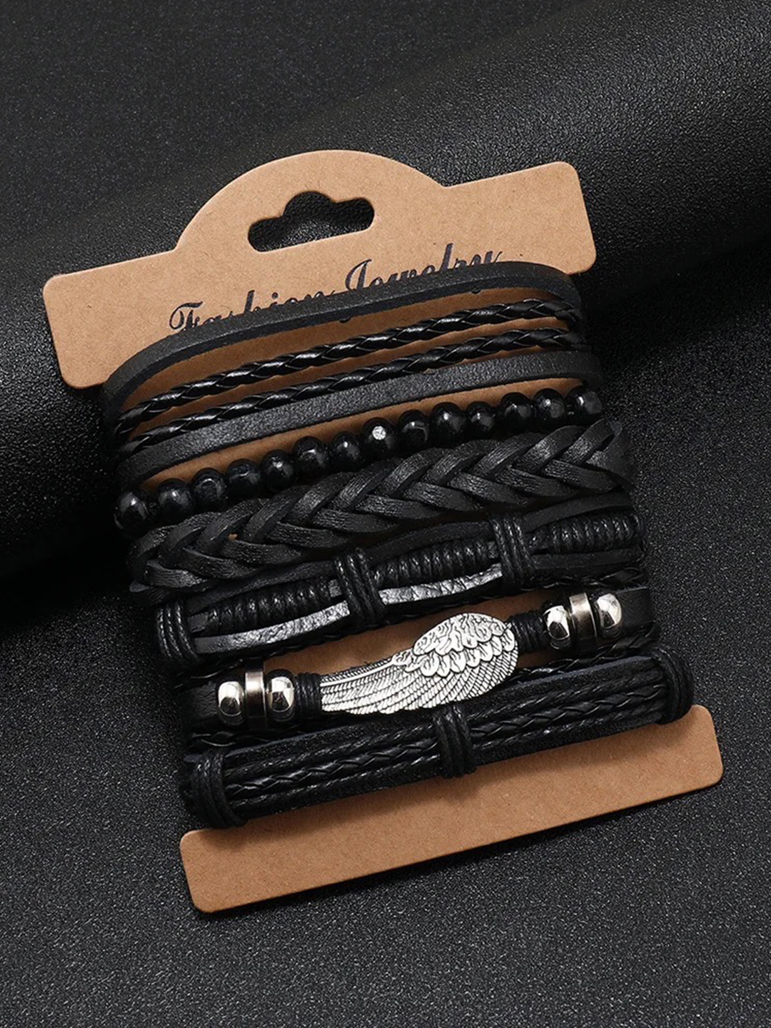 YouBella Bracelets for Men and Boys Black Leather Bracelet for Men | European Hot Retro Style Leather Band Bracelets for Men | Birthday Gift for Men and Boys Anniversary Gift for Husband