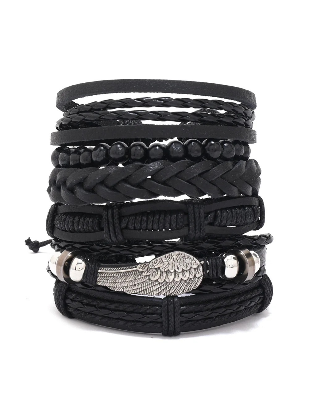 YouBella Bracelets for Men and Boys Black Leather Bracelet for Men | European Hot Retro Style Leather Band Bracelets for Men | Birthday Gift for Men and Boys Anniversary Gift for Husband