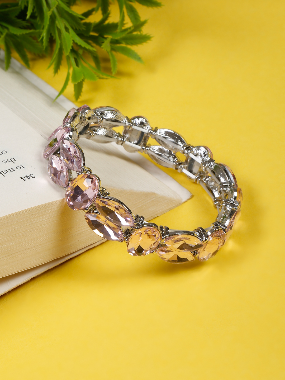 YouBella Jewellery for Women Stylish Celebrity Inspired Crystal Bracelets for Women and Girls