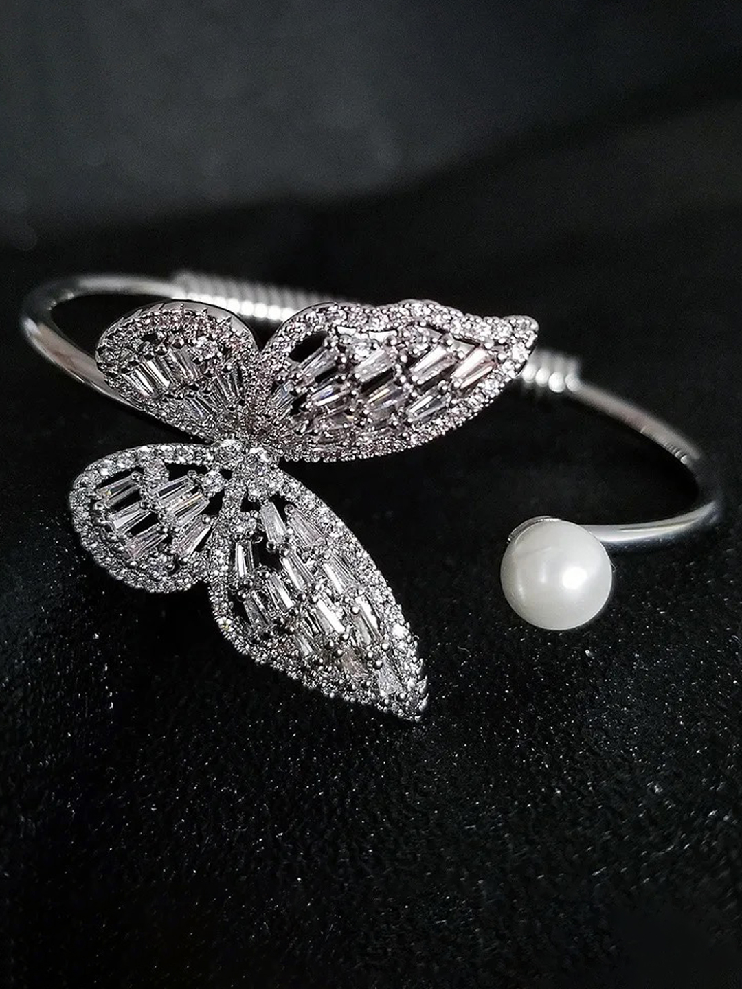 YouBella Jewellery for Women Stylish Celebrity Inspired Crystal Butterfly Shaped Bracelets for Women and Girls