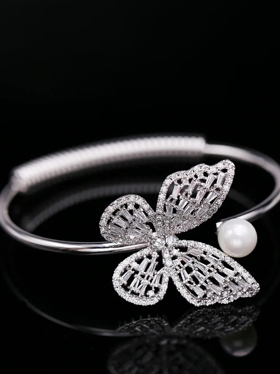 YouBella Jewellery for Women Stylish Celebrity Inspired Crystal Butterfly Shaped Bracelets for Women and Girls
