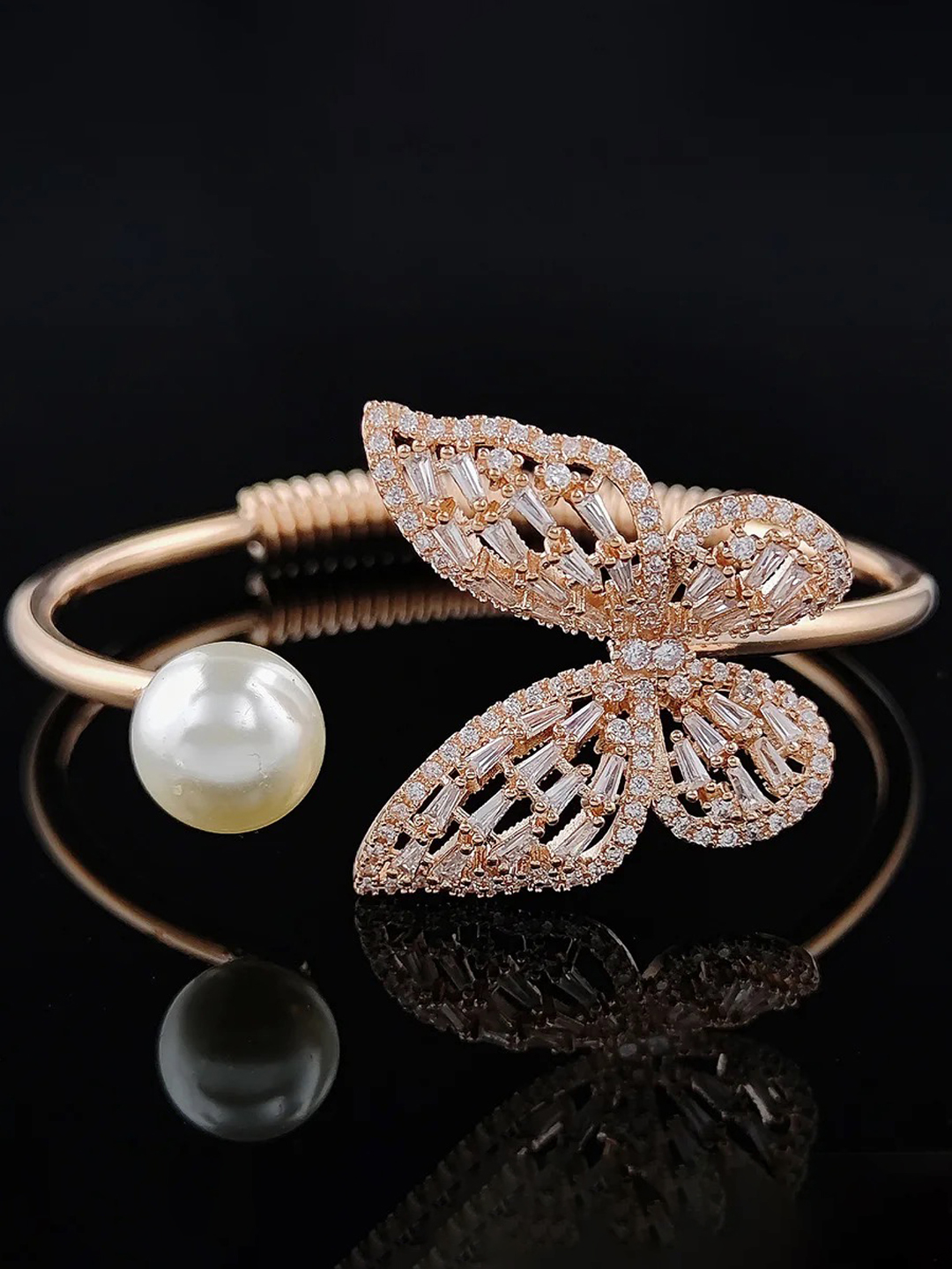 YouBella Jewellery for Women Stylish Celebrity Inspired Crystal Butterfly Shaped Bracelets for Women and Girls