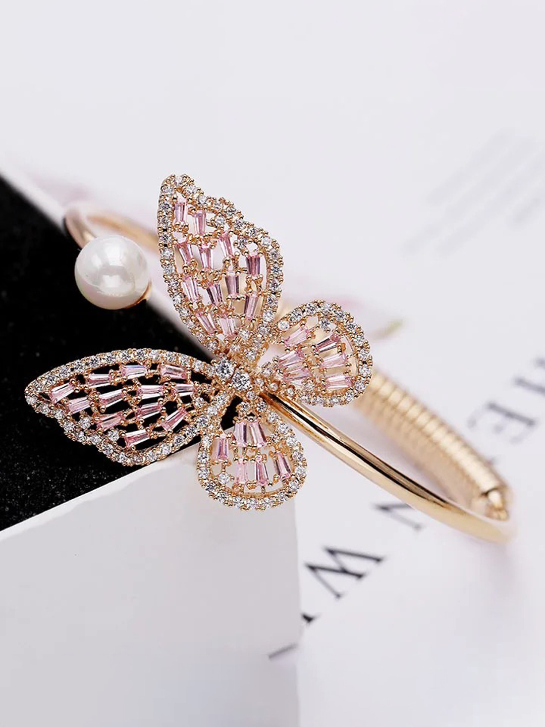 YouBella Jewellery for Women Stylish Celebrity Inspired Crystal Butterfly Shaped Bracelets for Women and Girls