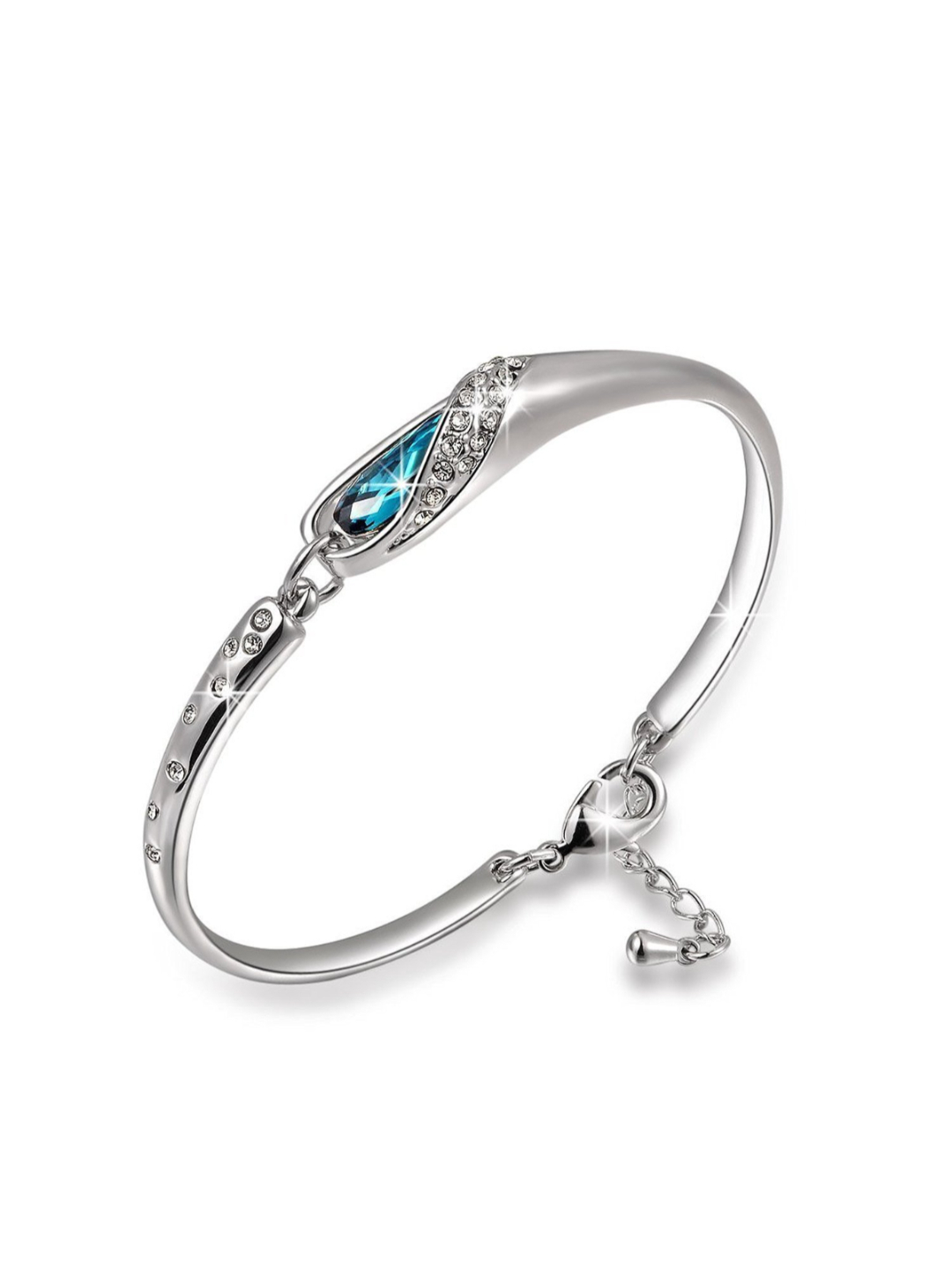 YouBella Stylish Fancy Party Wear Jewellery Silver Plated Charm Bracelet for Women (Blue) (YBCRS_BRACELET_92003)