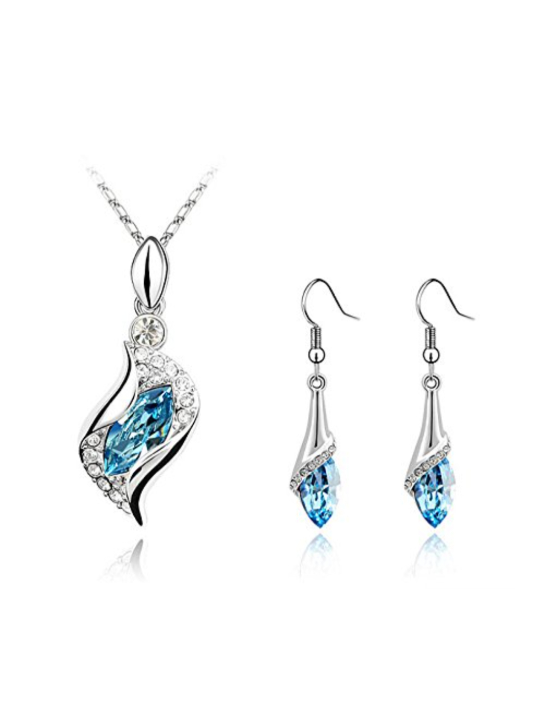 Valentine Gifts : YouBella Presents Gracias Collection Crystal Jewellery Combo of Necklace Set/Pendant Set with Earrings and Bracelet for Girls and Women