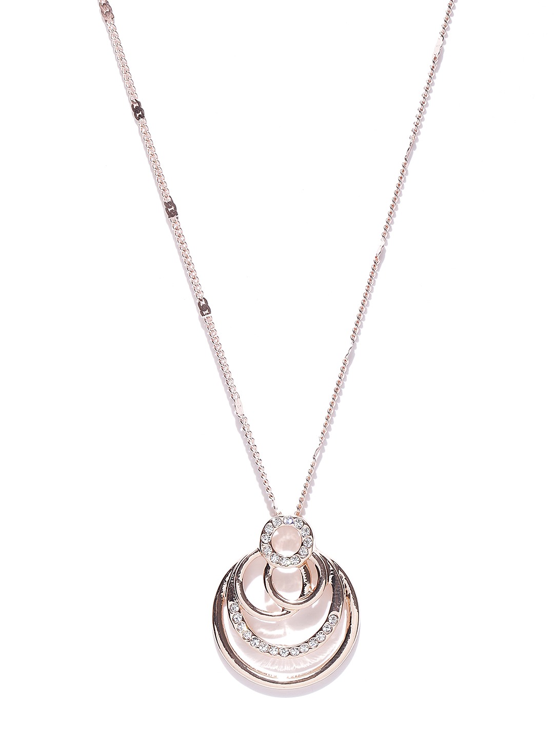 Youbella Crystal Combo Gold Plated Pendant Necklace Set, Bangle Bracelet And Earrings For Women And Girls