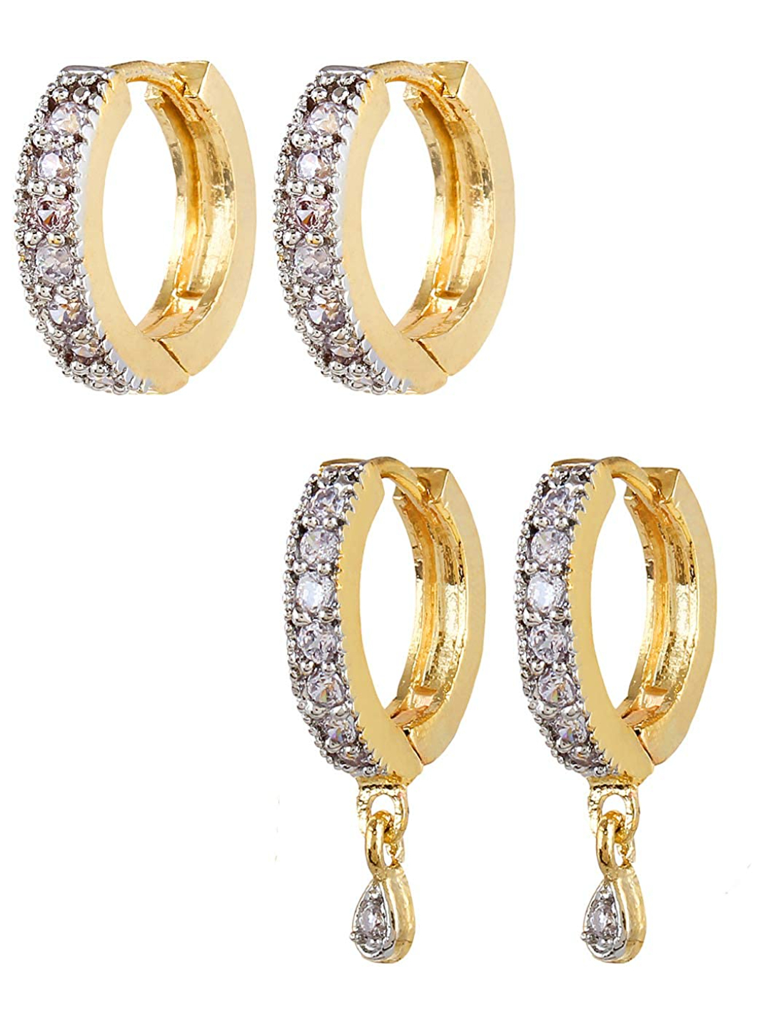 YouBella Combo of Fancy Drop and Gold Plated Bali Earrings