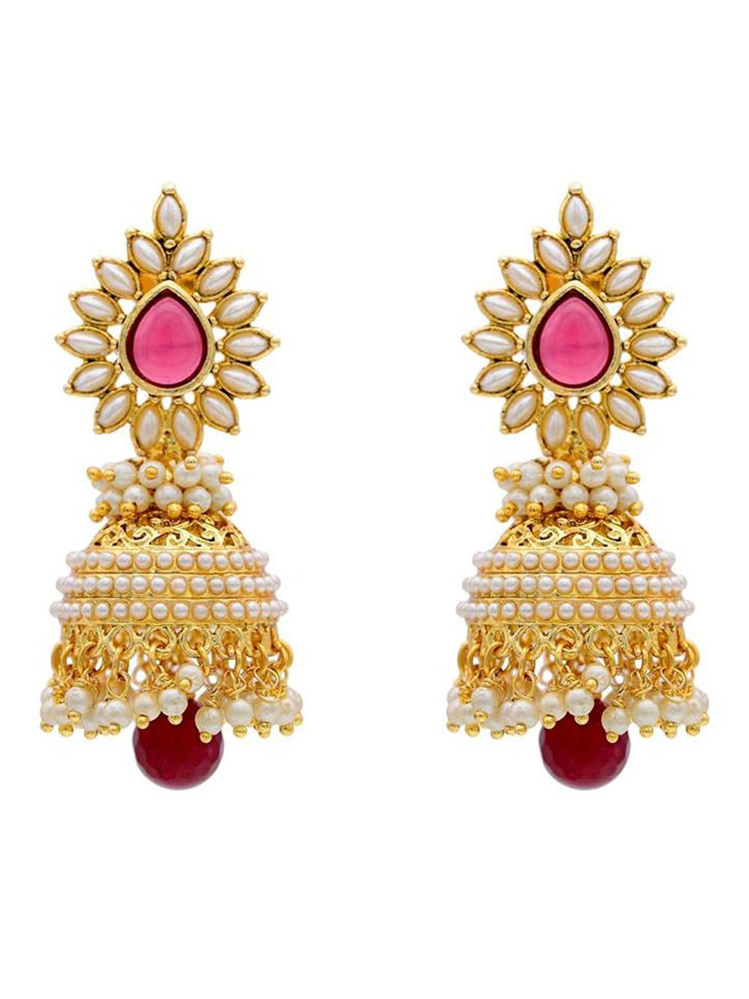 YouBella Special Combo of Gold Plated Dancing Peacock Pearl studded Jhumka Earrings for Girls and Women : Best Rakhi Gift Jewellery