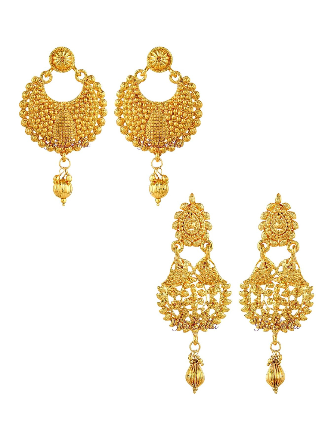 YouBella Gold Plated Jewellery Combo of Traditional Earrings for Girls and Women