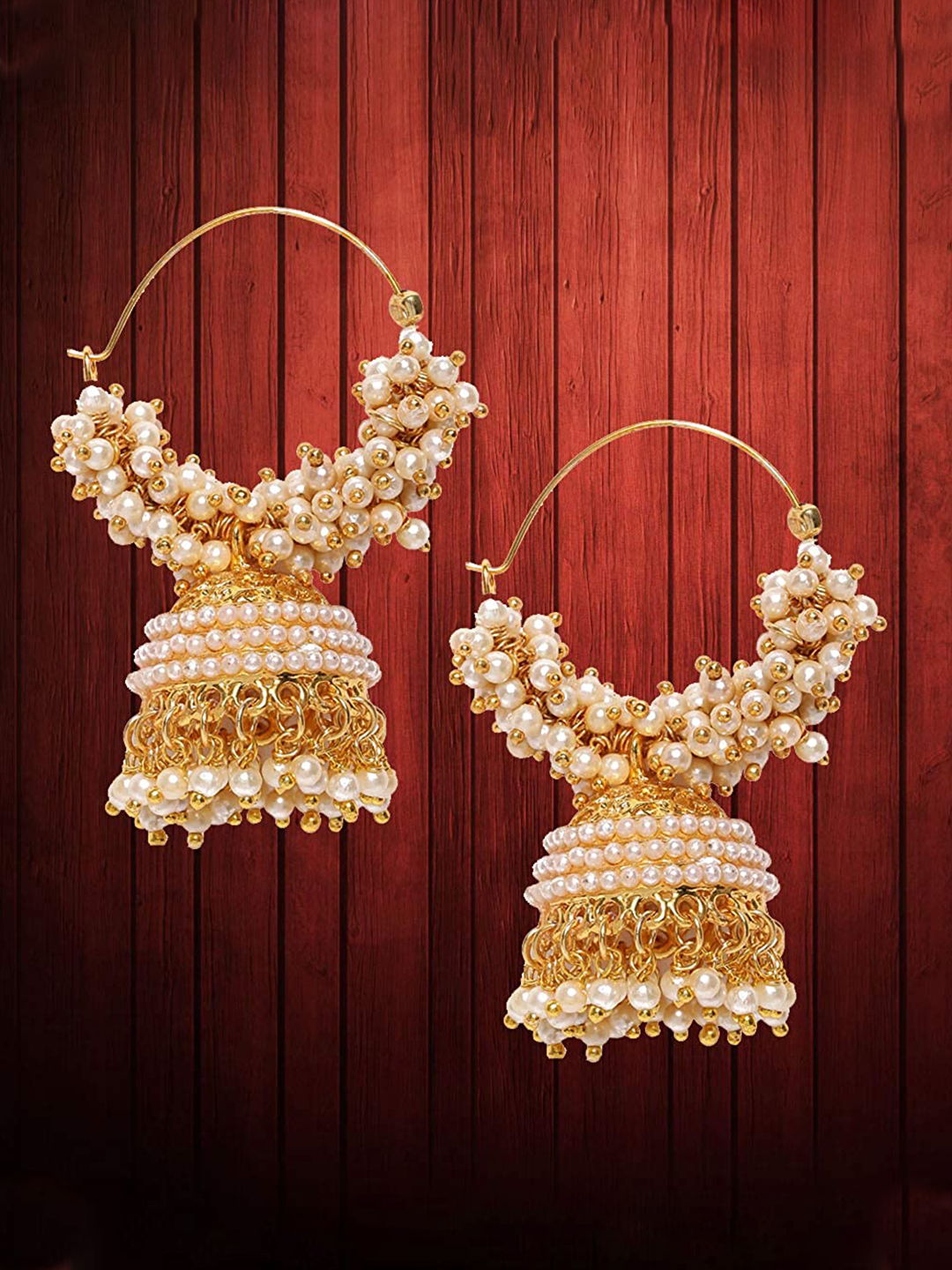 YouBella Golden Plated Hoop Earrings for Women (Golden )(YBEAR_31070)