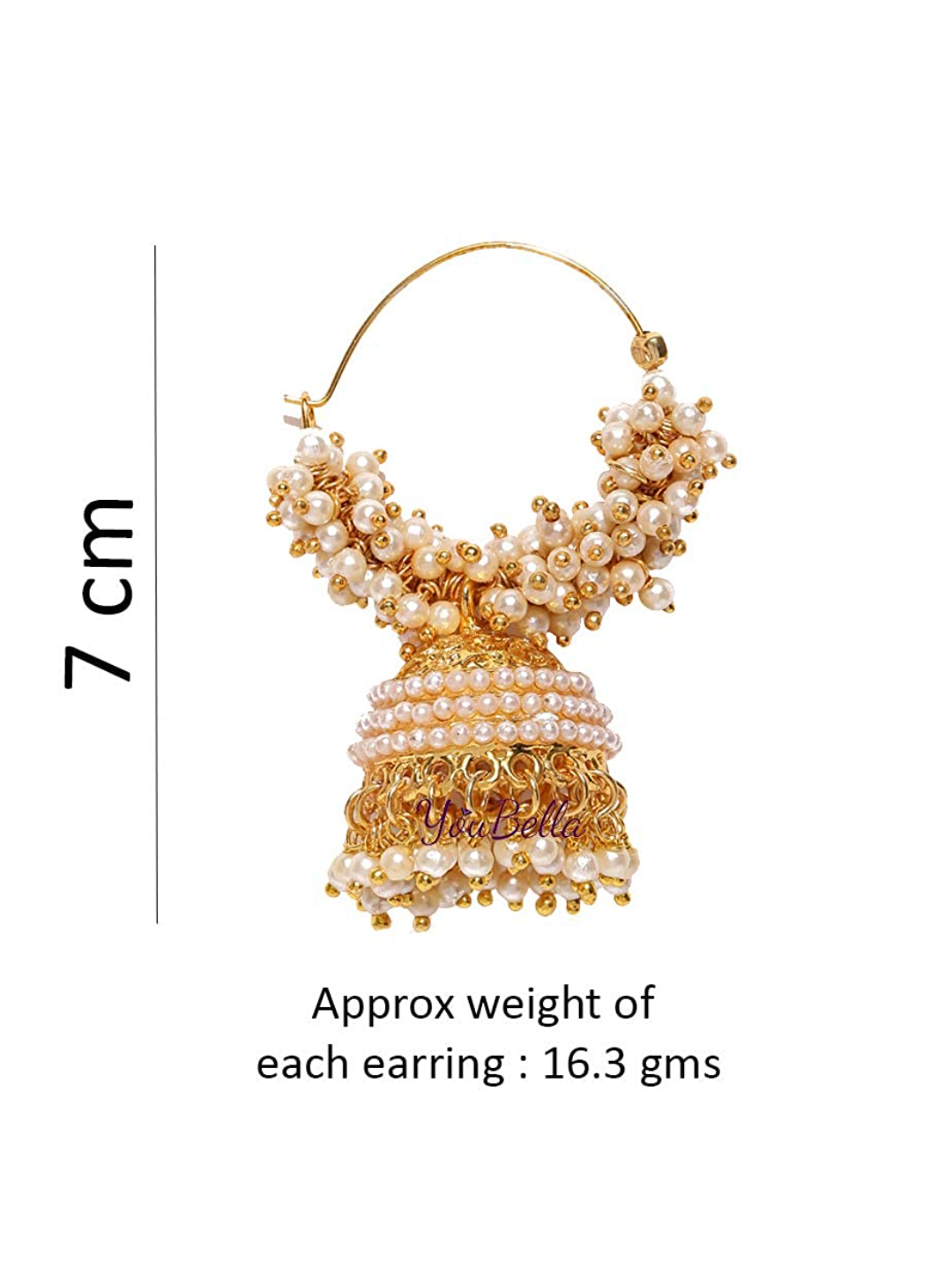 YouBella Golden Plated Hoop Earrings for Women (Golden )(YBEAR_31070)