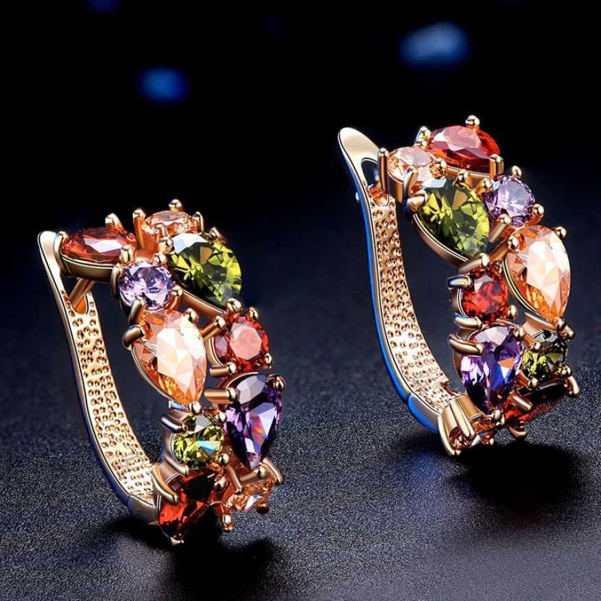 YouBella Stylish Fancy Party Wear Jewellery Gold Plated  Hoop Earrings for Women (Multi-colour) (YBEAR_31126)