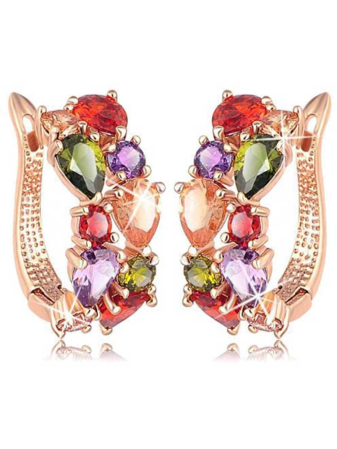 YouBella Stylish Fancy Party Wear Jewellery Gold Plated  Hoop Earrings for Women (Multi-colour) (YBEAR_31126)