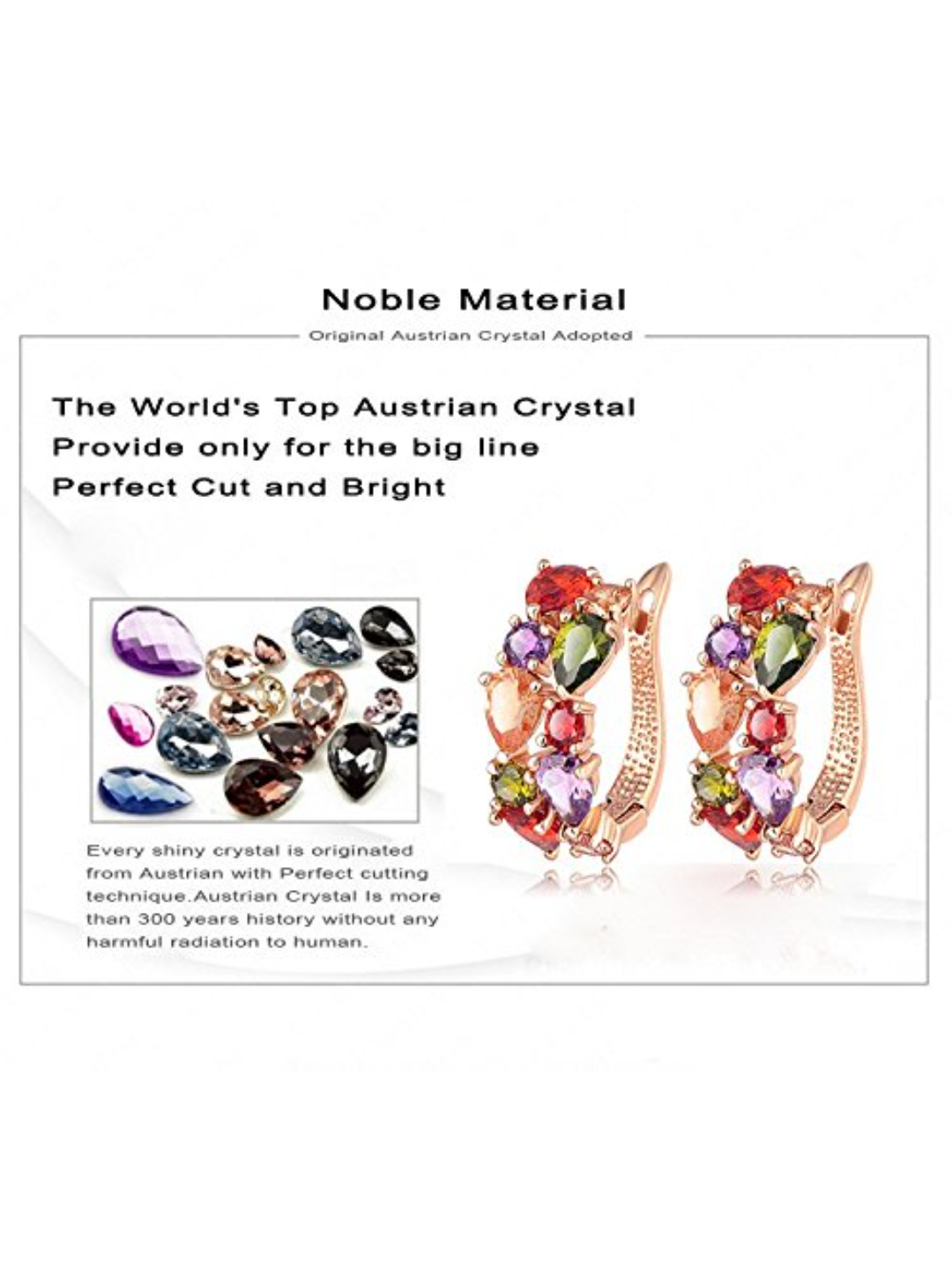 YouBella Valentine Gifts : Gracias Collection Swiss Zircon Jewellery Rainbow colors Exquisite Rose Gold Plated Earrings for Women and Girls
