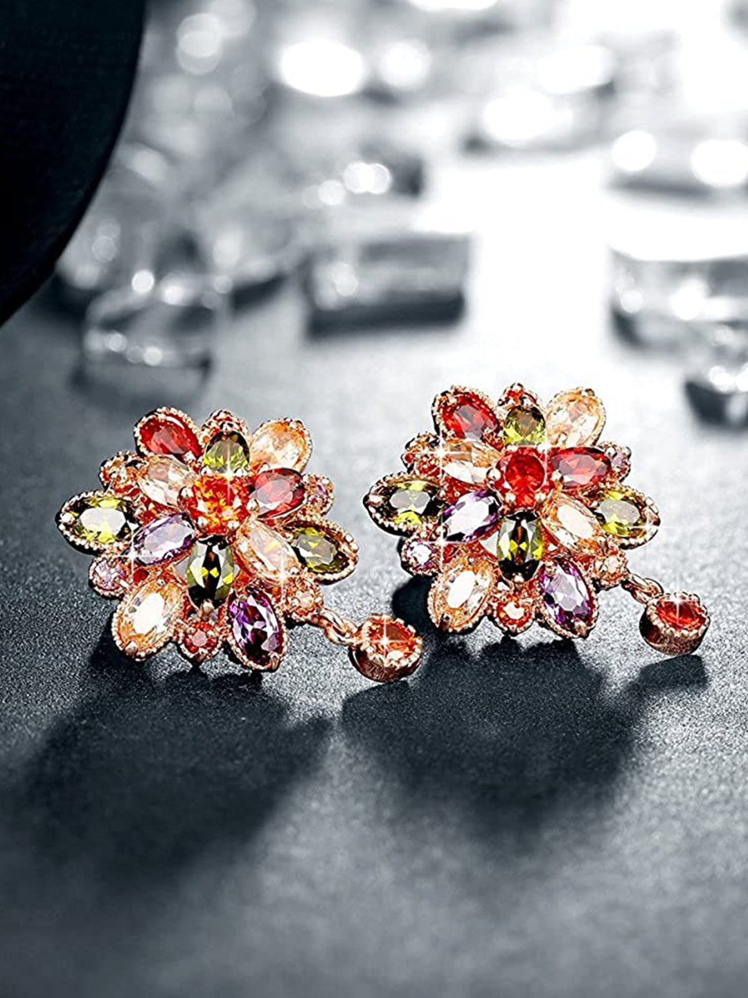 Valentine Gifts : YouBella Jewellery Valentine Collection AAA Swiss Zircon Fancy Party Wear Earrings for Girls and Women