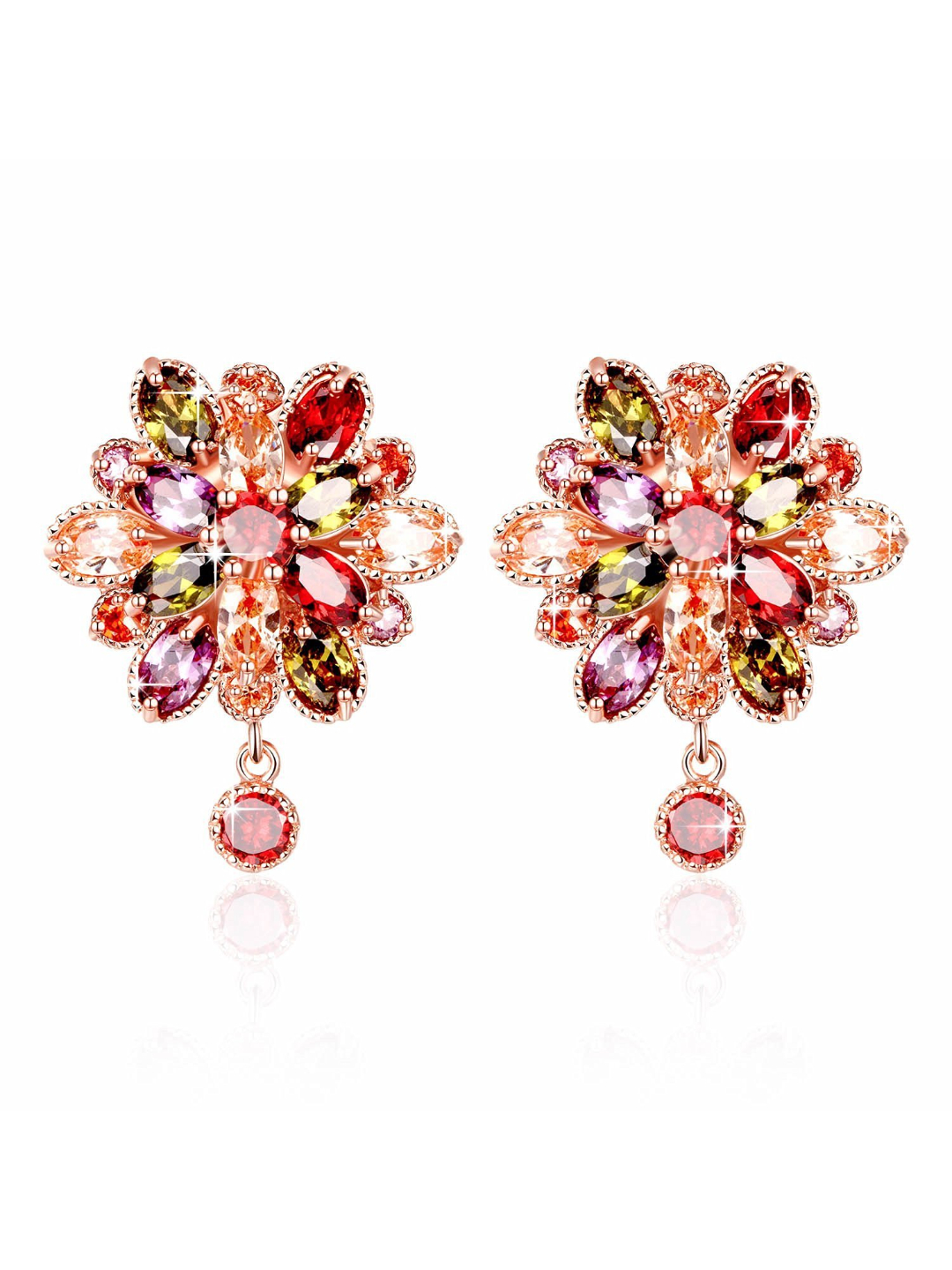 Valentine Gifts : YouBella Jewellery Valentine Collection AAA Swiss Zircon Fancy Party Wear Earrings for Girls and Women