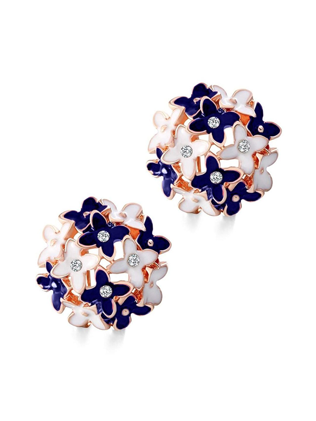 Valentine Gifts : YouBella Jewellery Presents Gracias Collection Floral Earrings for Girls and Women (Blue)