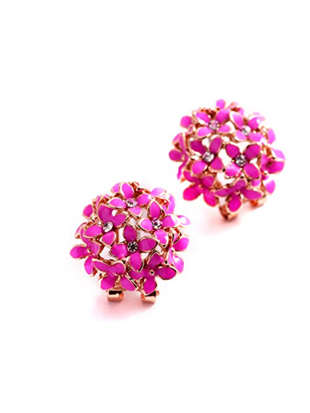 YouBella Valentine Gifts : Gracias Collection Floral Earrings for Girls and Women (Dark Pink)
