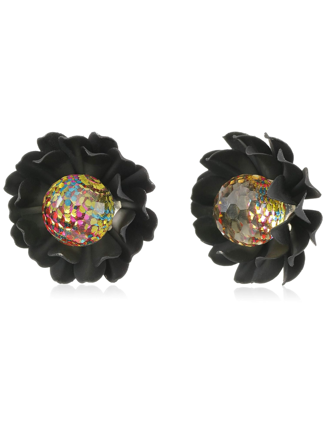 YouBella Jewellery Gold Plated Stud Earrings for Women (Black) (YBEAR_31148)