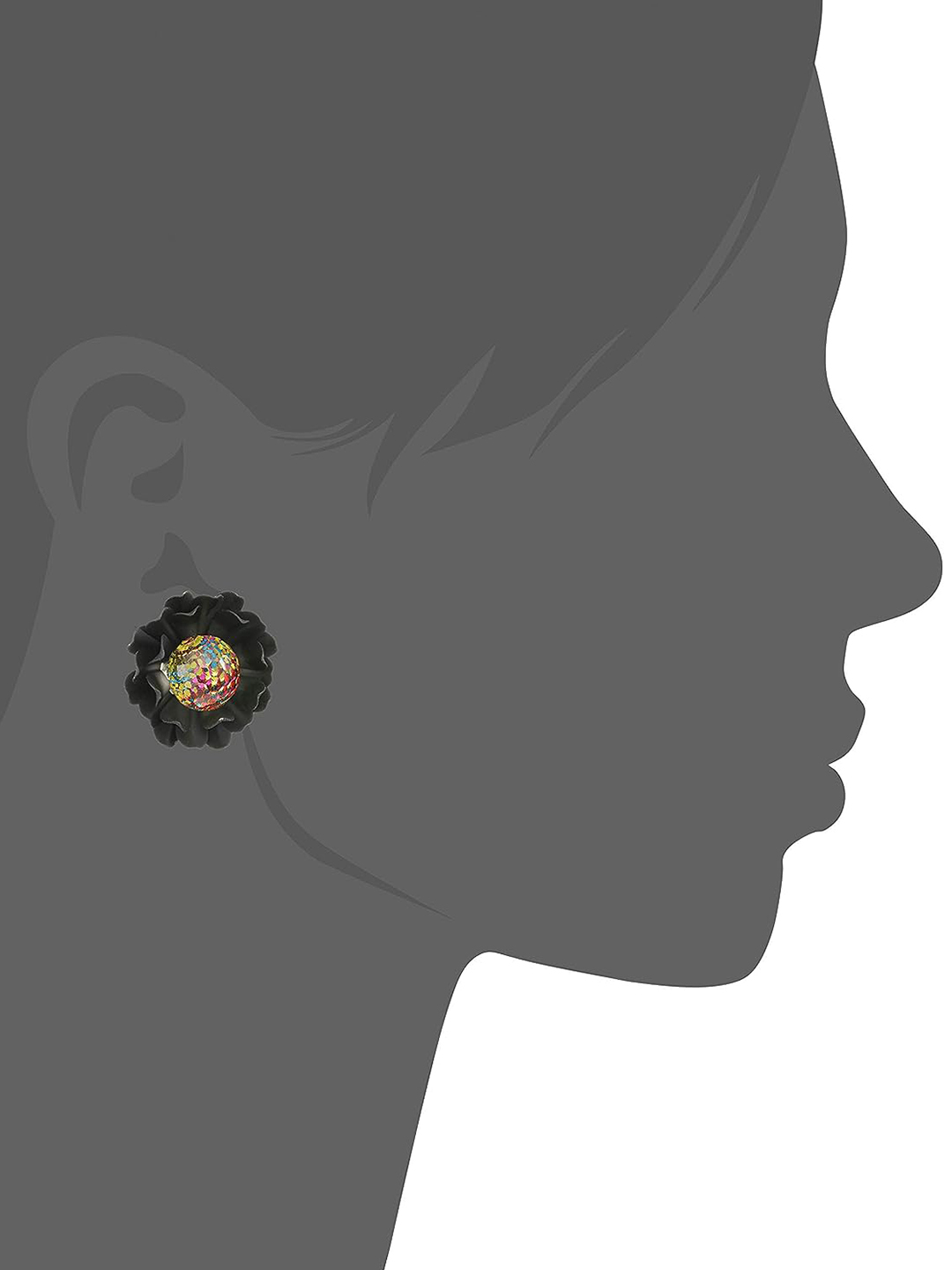 YouBella Jewellery Gold Plated Stud Earrings for Women (Black) (YBEAR_31148)
