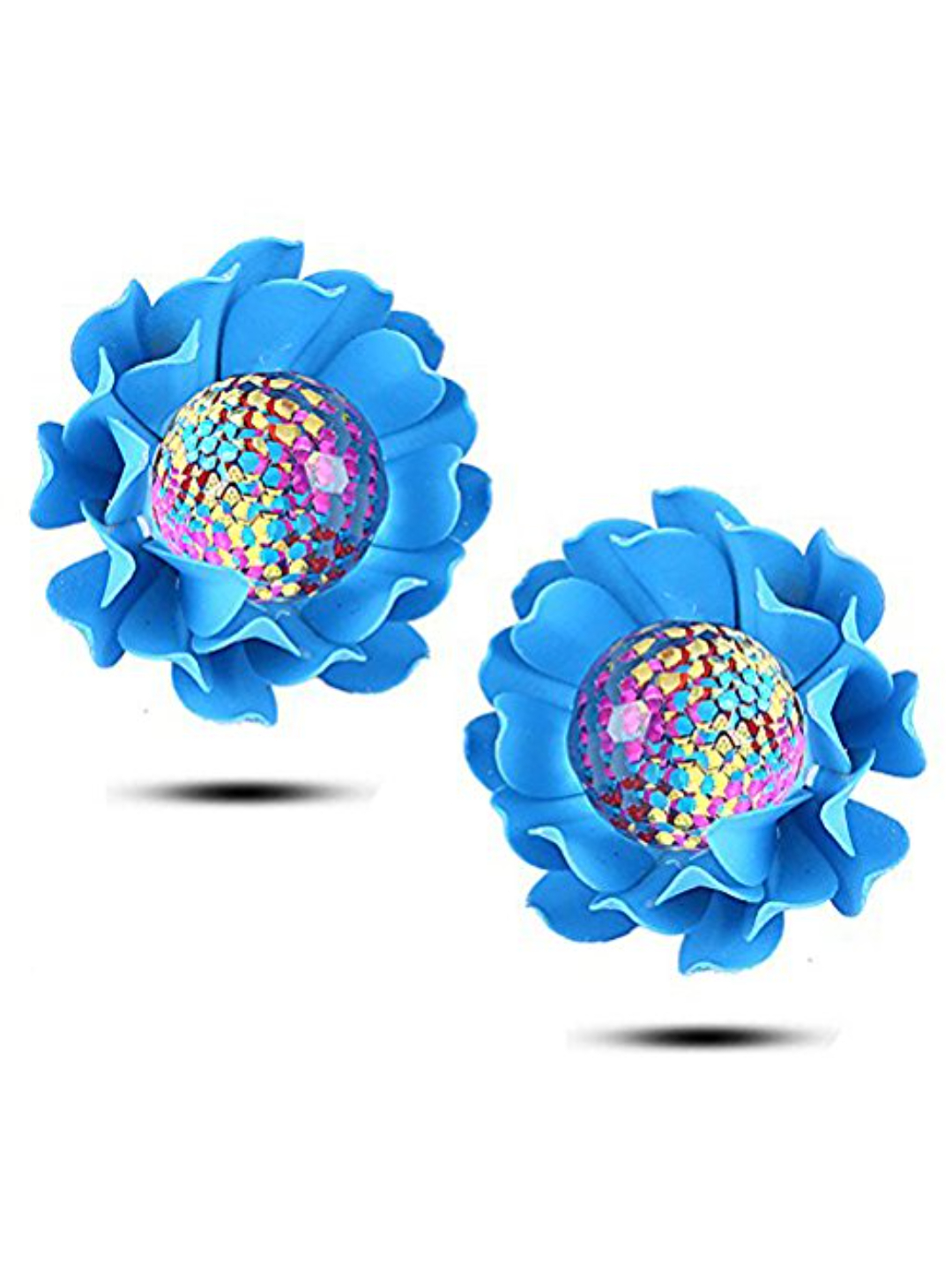 Youbella Jewellery Presents Gracias Collection Crystal Stud Earrings For Girls And Women (Blue)