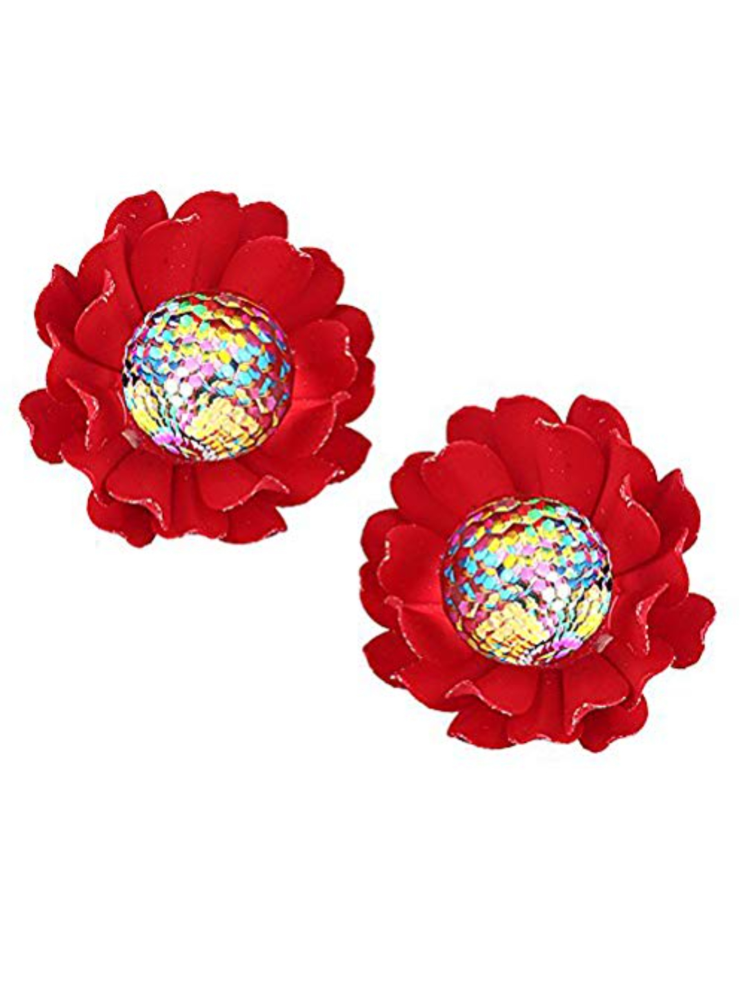 Valentine Gifts : YouBella Jewellery Presents Gracias Collection Floral Earrings for Girls and Women (Red)