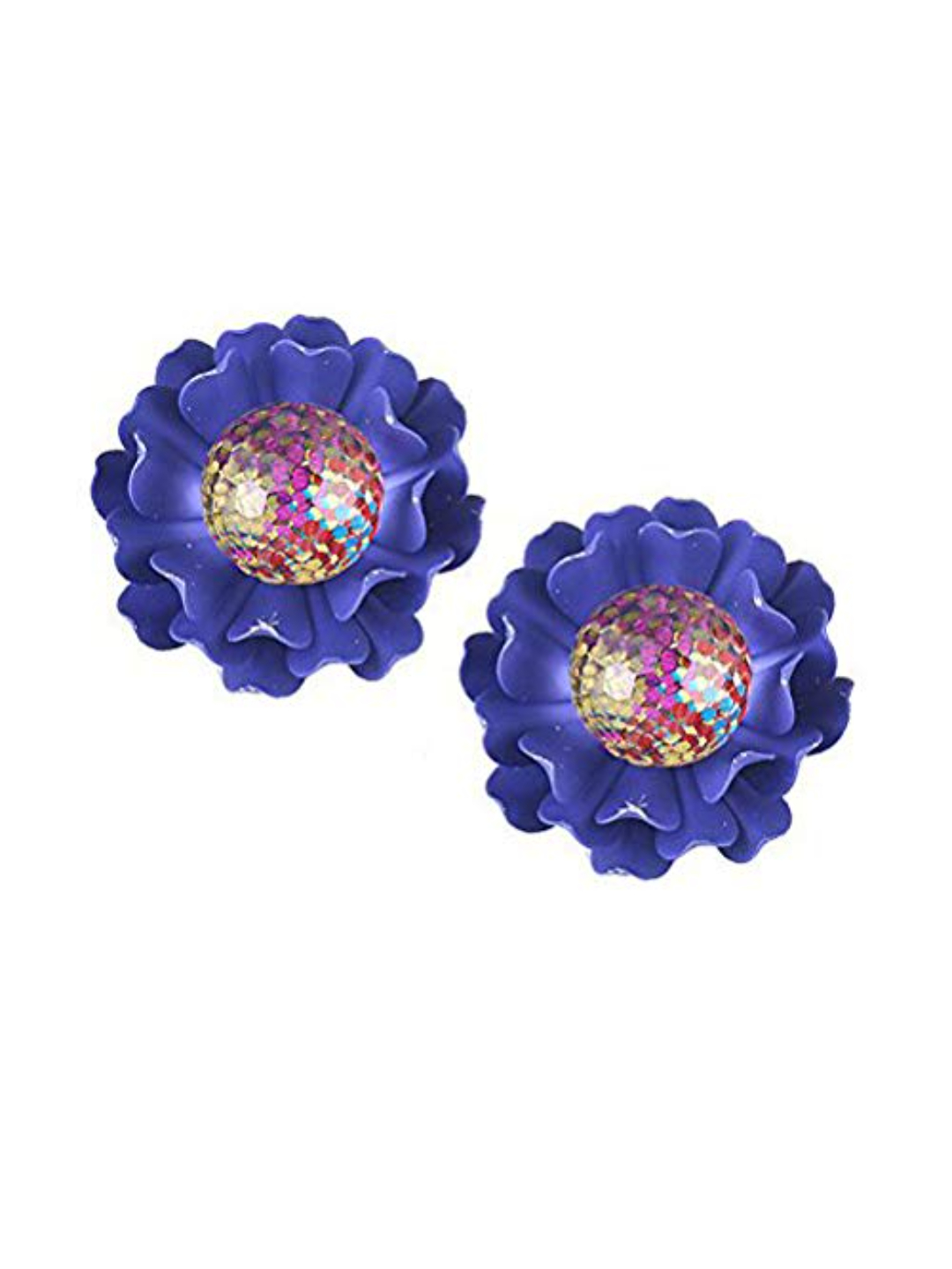 Valentine Gifts : YouBella Jewellery Presents Gracias Collection Floral Earrings for Girls and Women (Dark Blue)