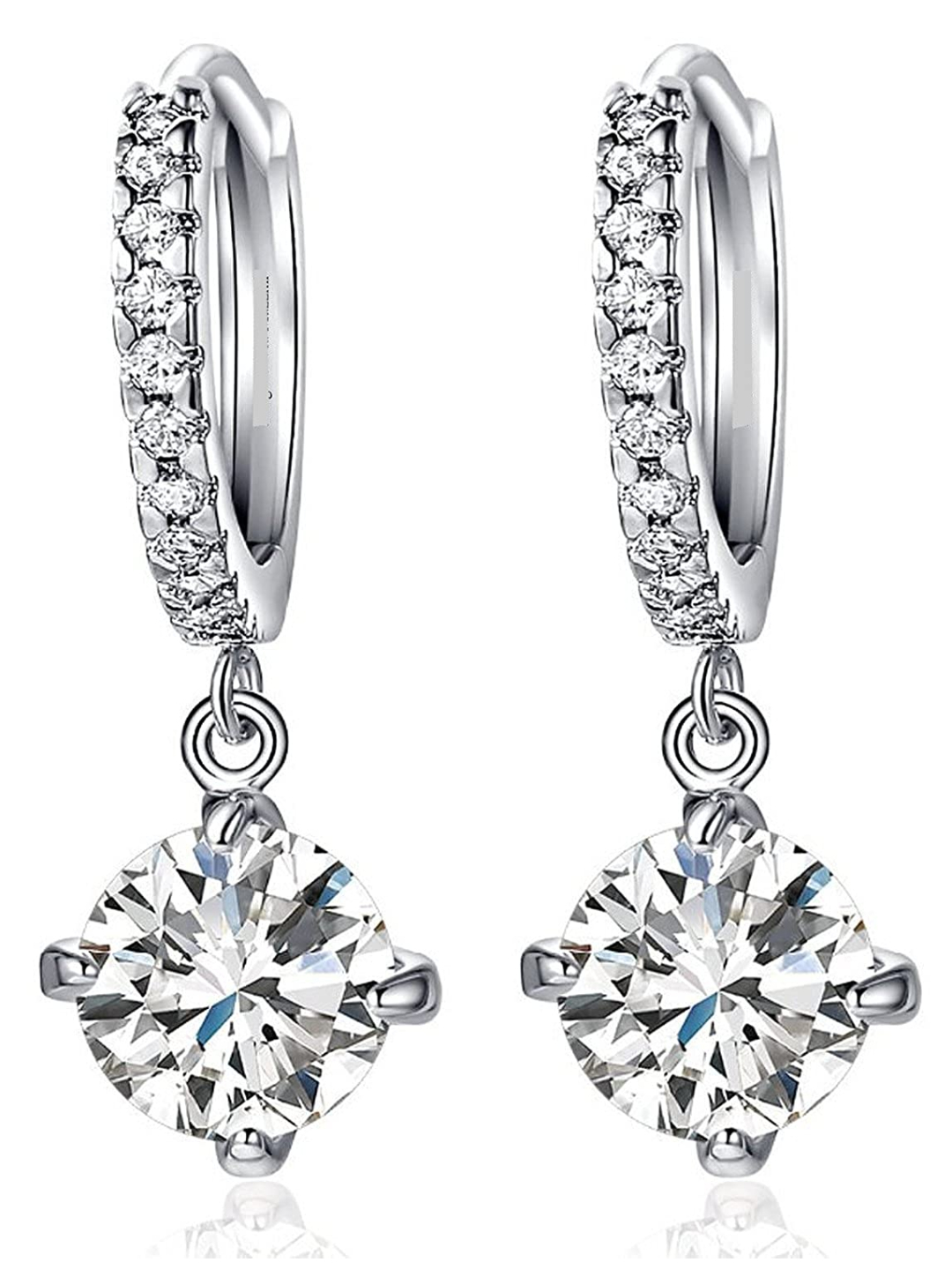 YouBella Jewellery Silver Clear CZ Fancy Earrings for Women