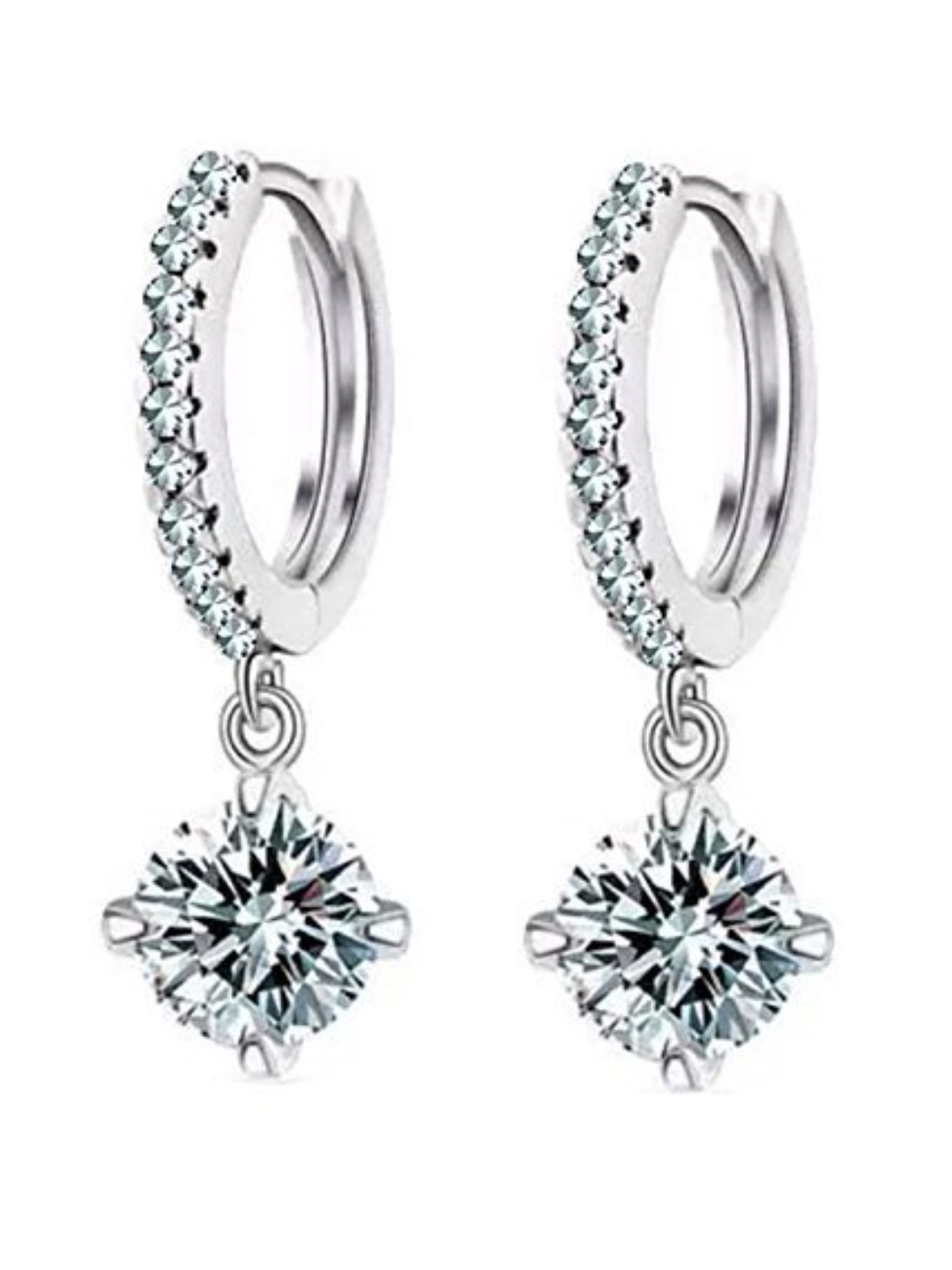 YouBella Jewellery Silver Clear CZ Fancy Earrings for Women