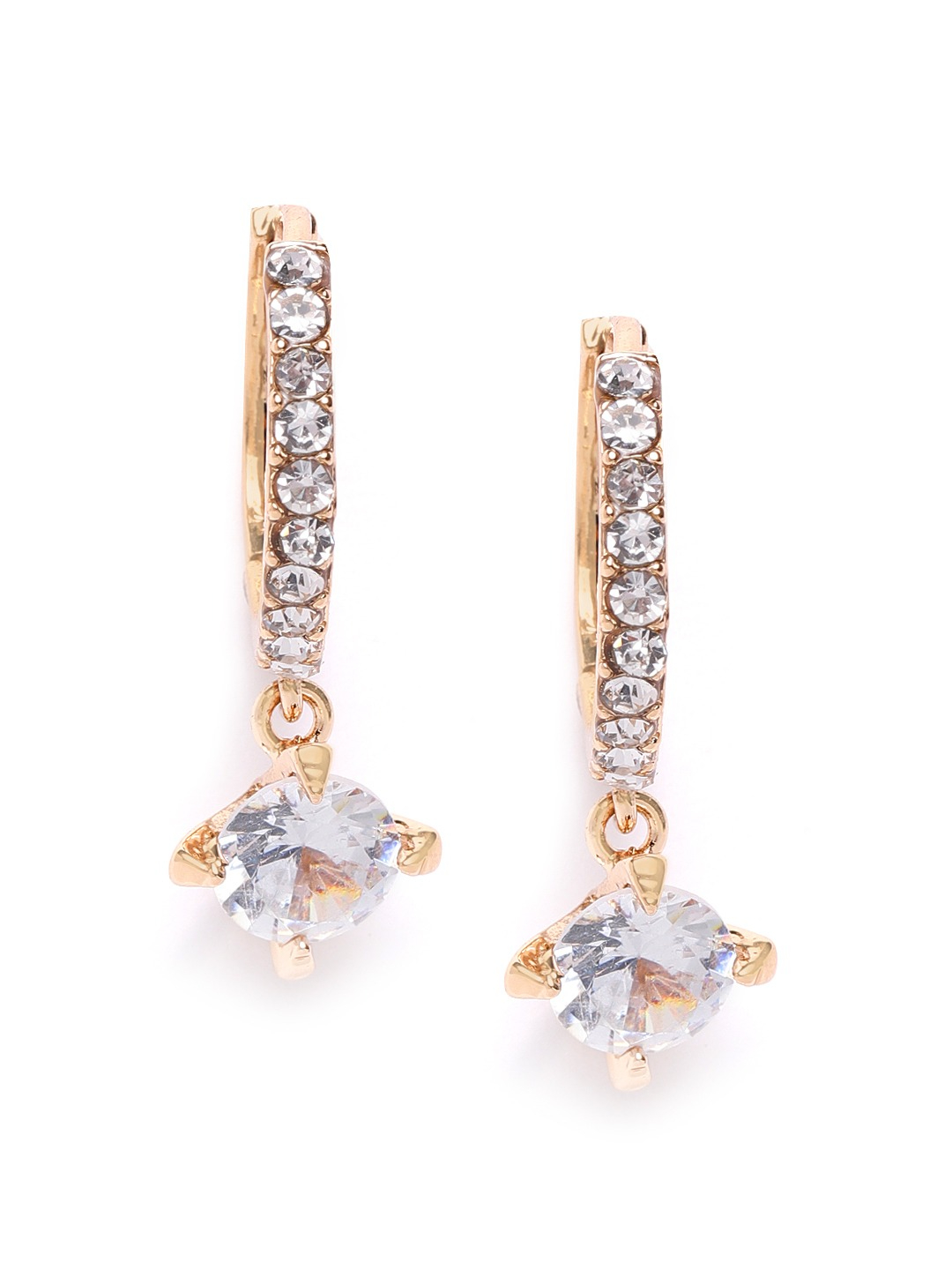 YouBella Gold-Plated Stone Studded Circular Hoop Earrings