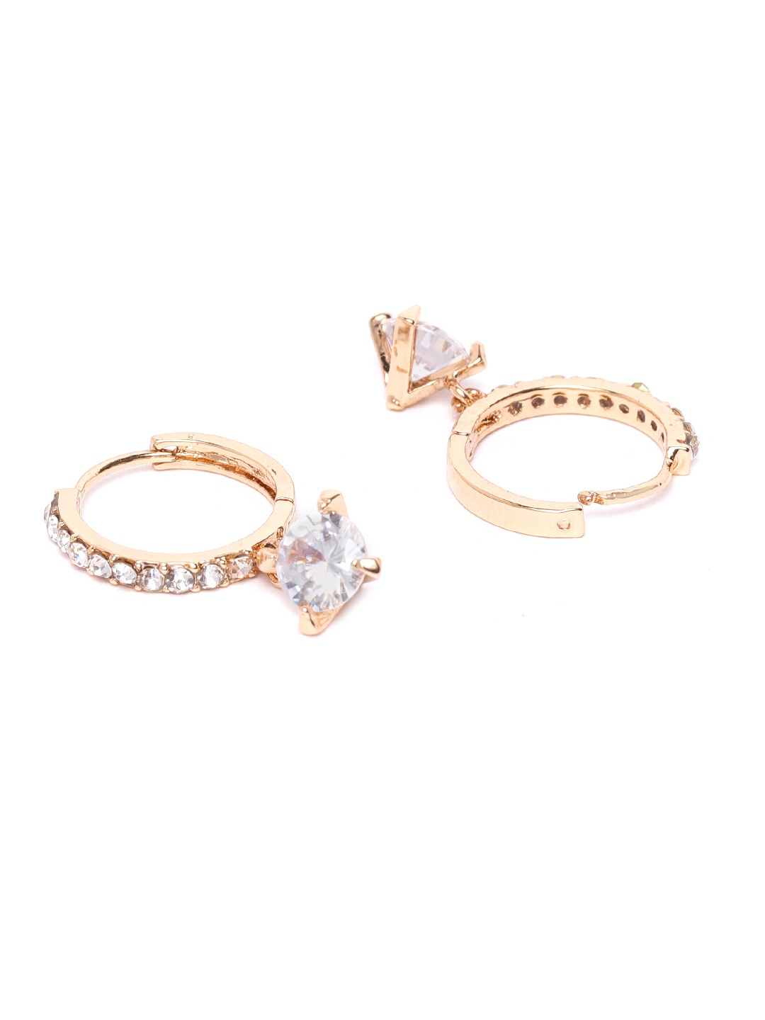 YouBella Gold-Plated Stone Studded Circular Hoop Earrings