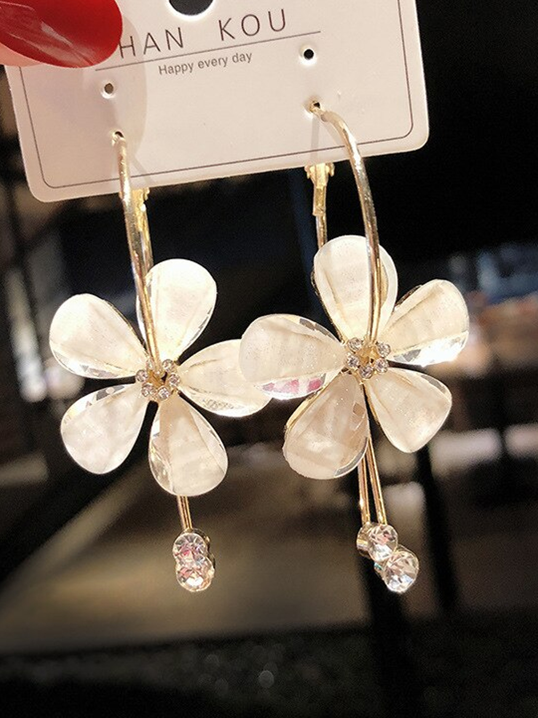 YouBella Gold Plated Drop Earrings for Women (Off-White)(YBEAR_31191)