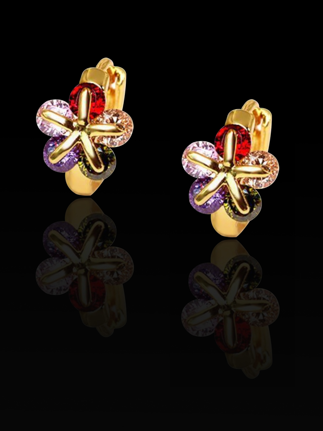 YouBella Jewellery Crystal Floral Earrings For Girls and Women (Style 2)