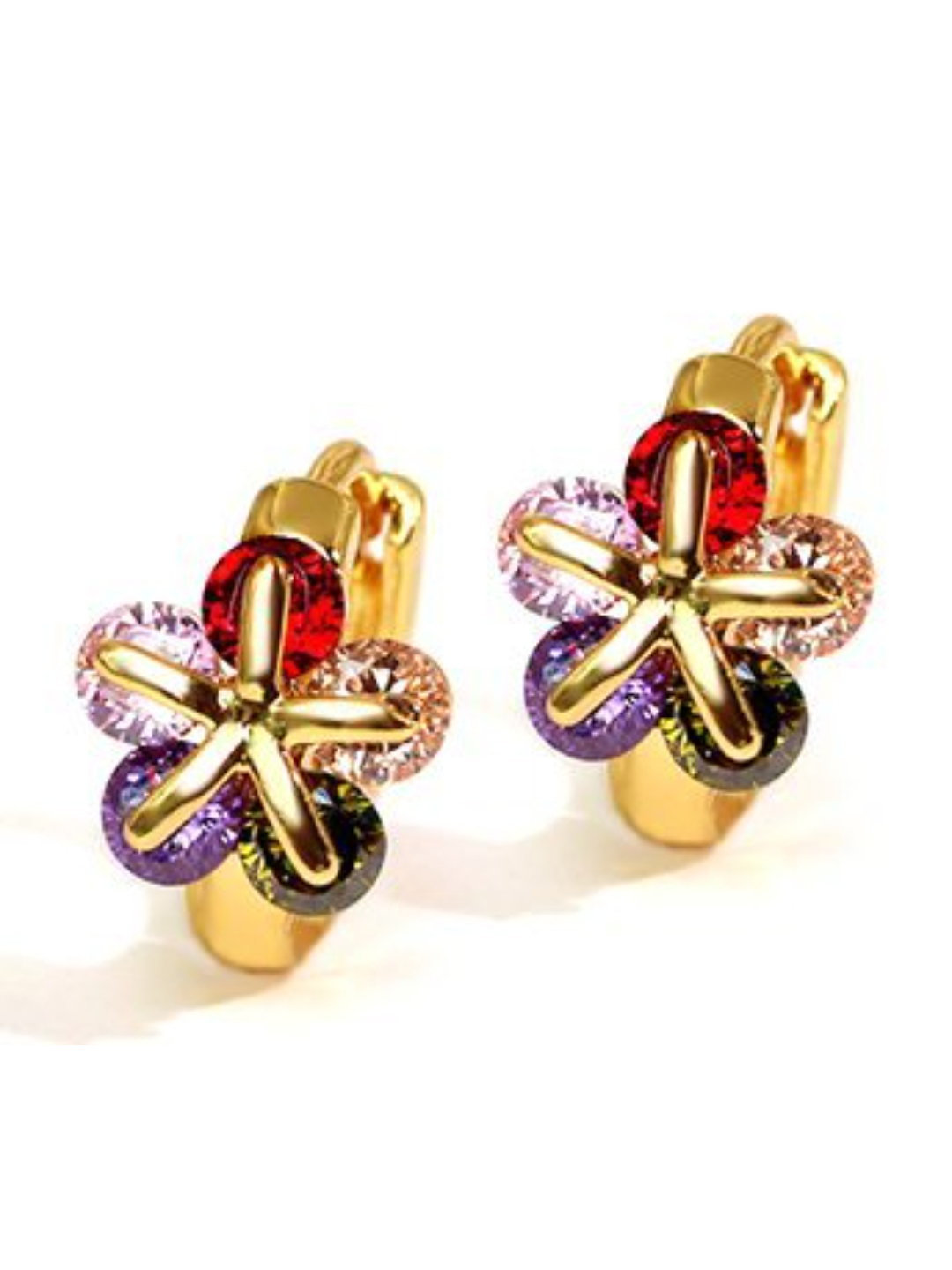 YouBella Jewellery Crystal Floral Earrings For Girls and Women (Style 2)