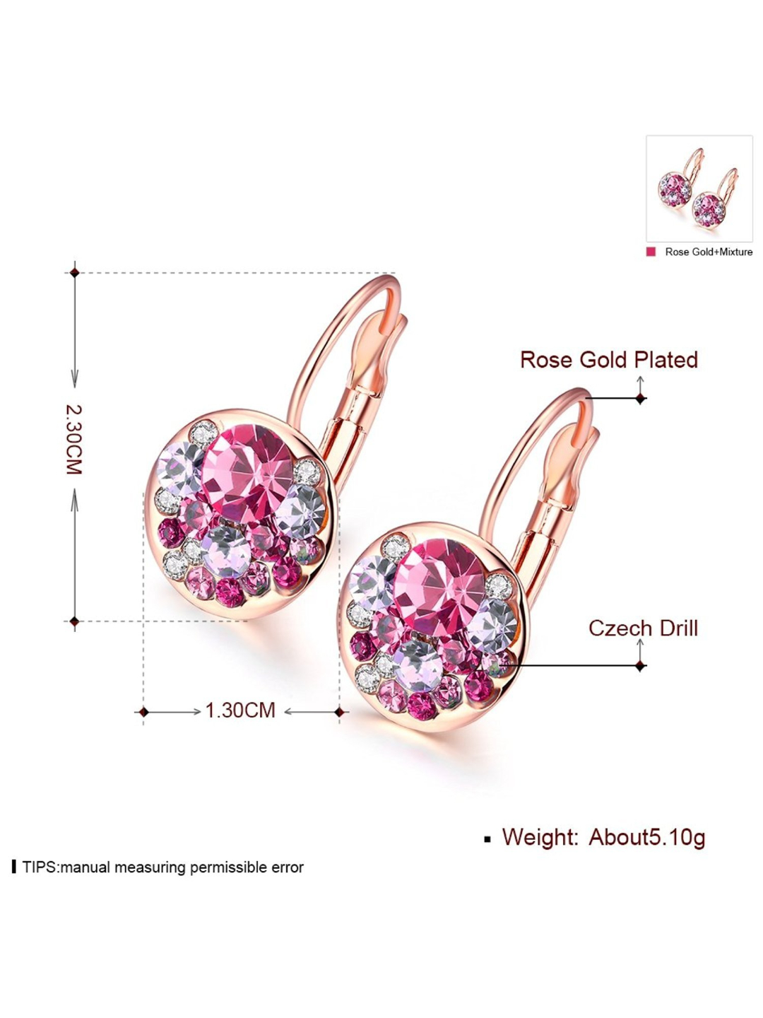 YouBella AAA Swiss Zircon Gold-Plated Earrings for Women